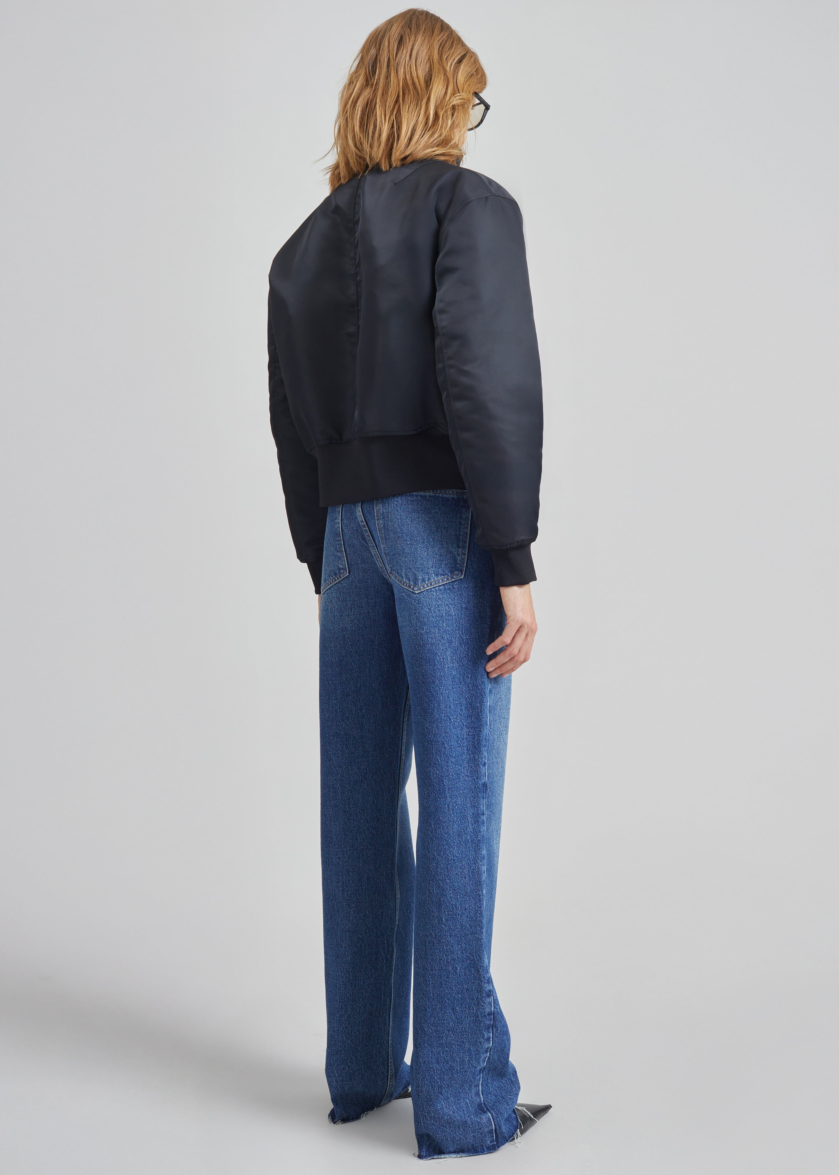 Storm Cropped Bomber Jacket - Black - 8