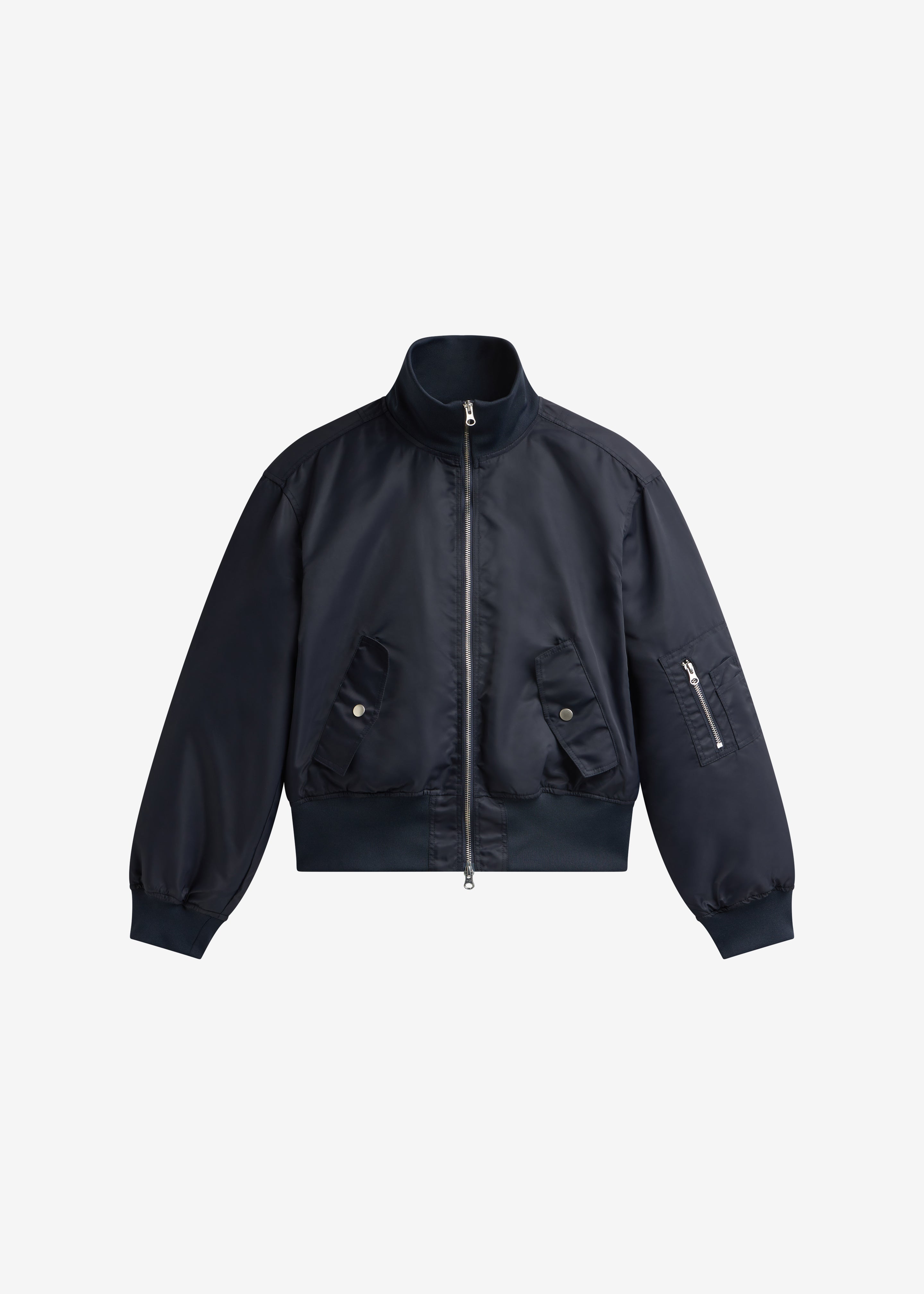 Storm Cropped Bomber Jacket - Navy - 9