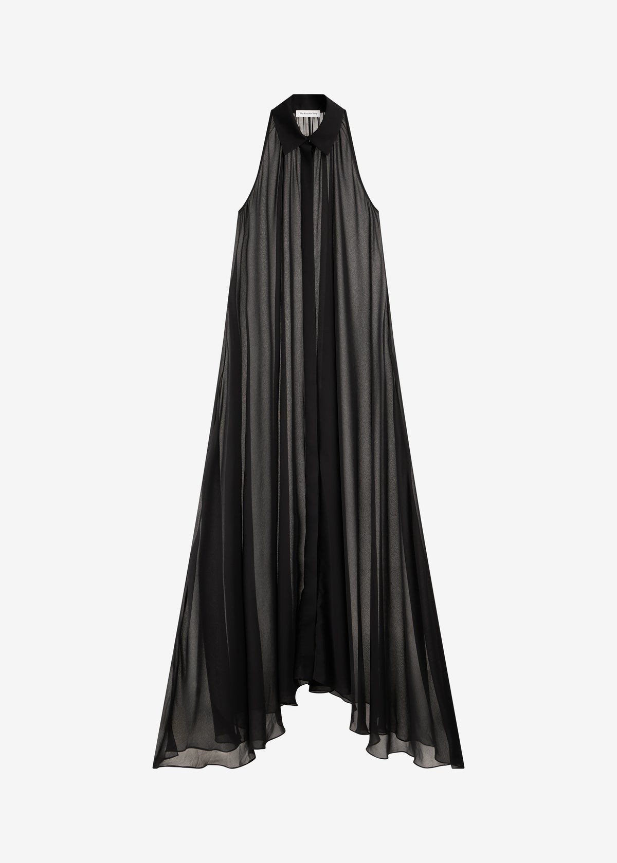 sheer halterneck maxi slip dress Women's Black Sheer Halterneck Maxi Slip Dress