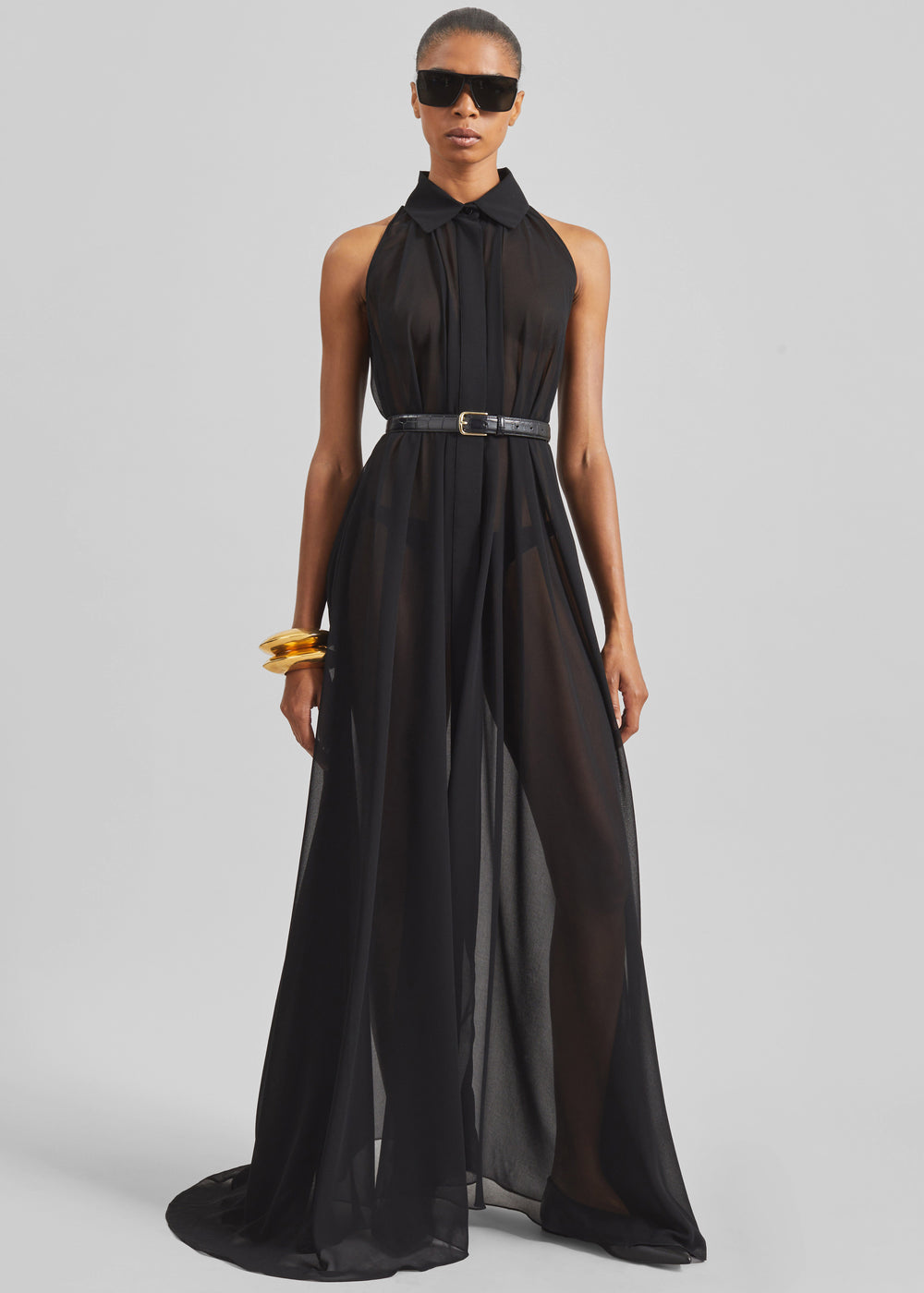 Long Black Sheer Dress Koemi Sheer Panel Dress Guizio Long Black Sheer Dress Koemi Sheer Panel Dress Guizio