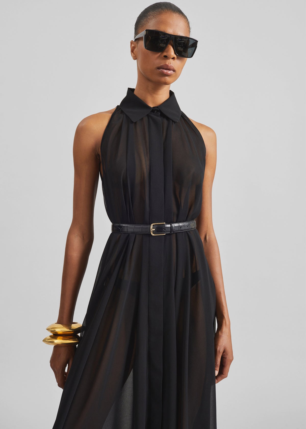 Sukie Sheer Halterneck Dress - Black Sukie Sheer Halterneck Dress - Black