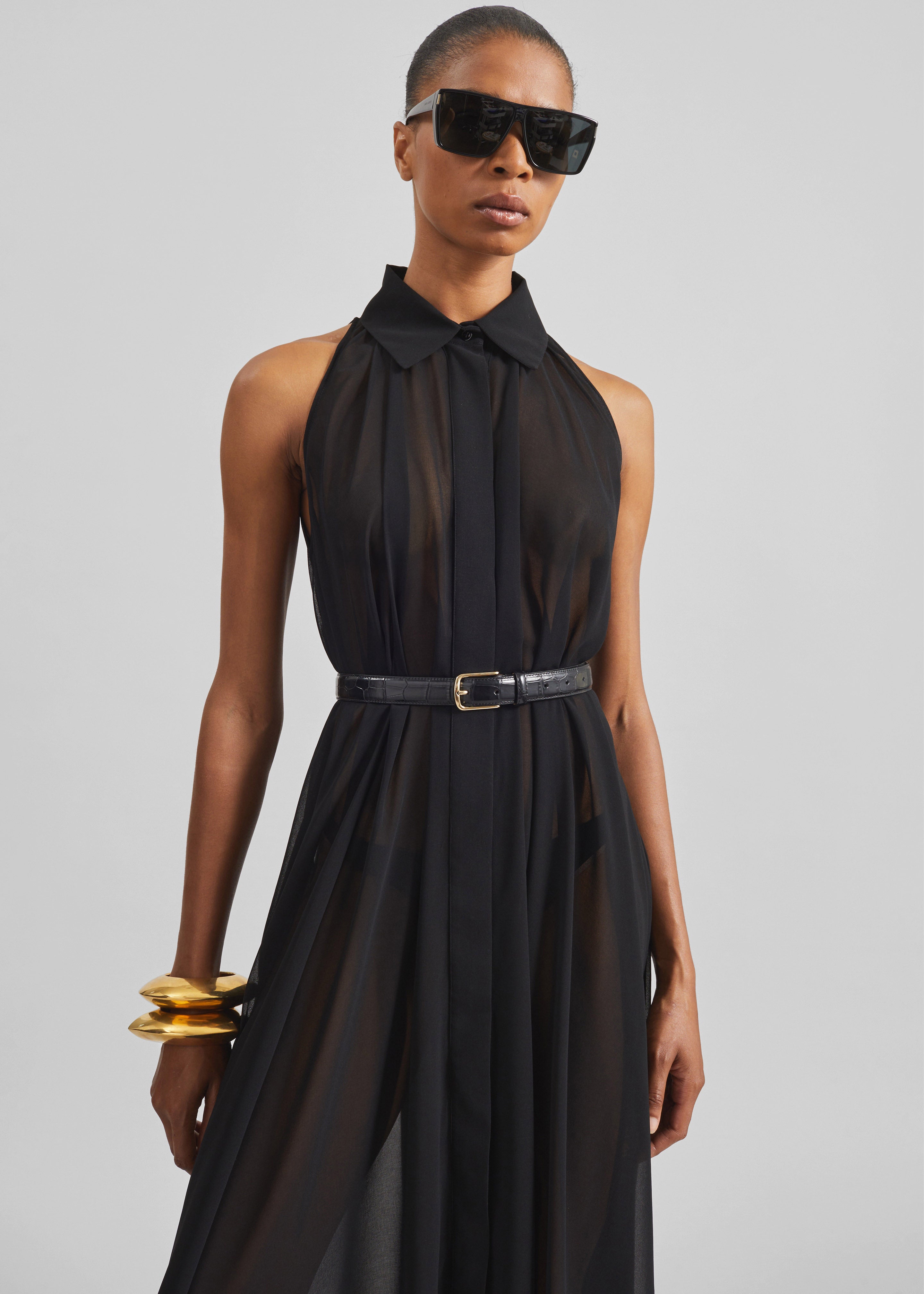 Sukie Sheer Halterneck Dress - Black Sukie Sheer Halterneck Dress - Black