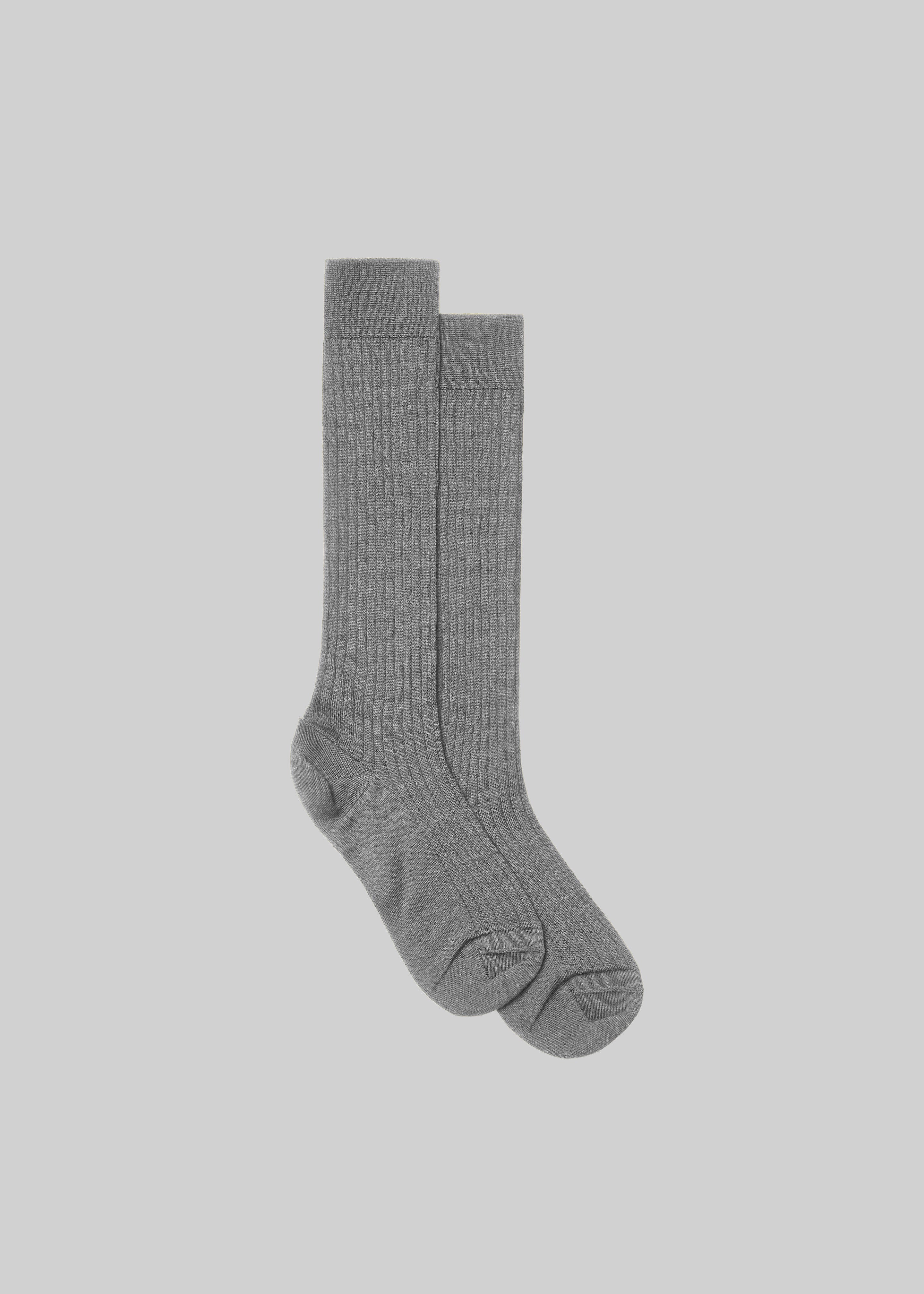 Sulza Thin Ribbed Socks - Grey - 3