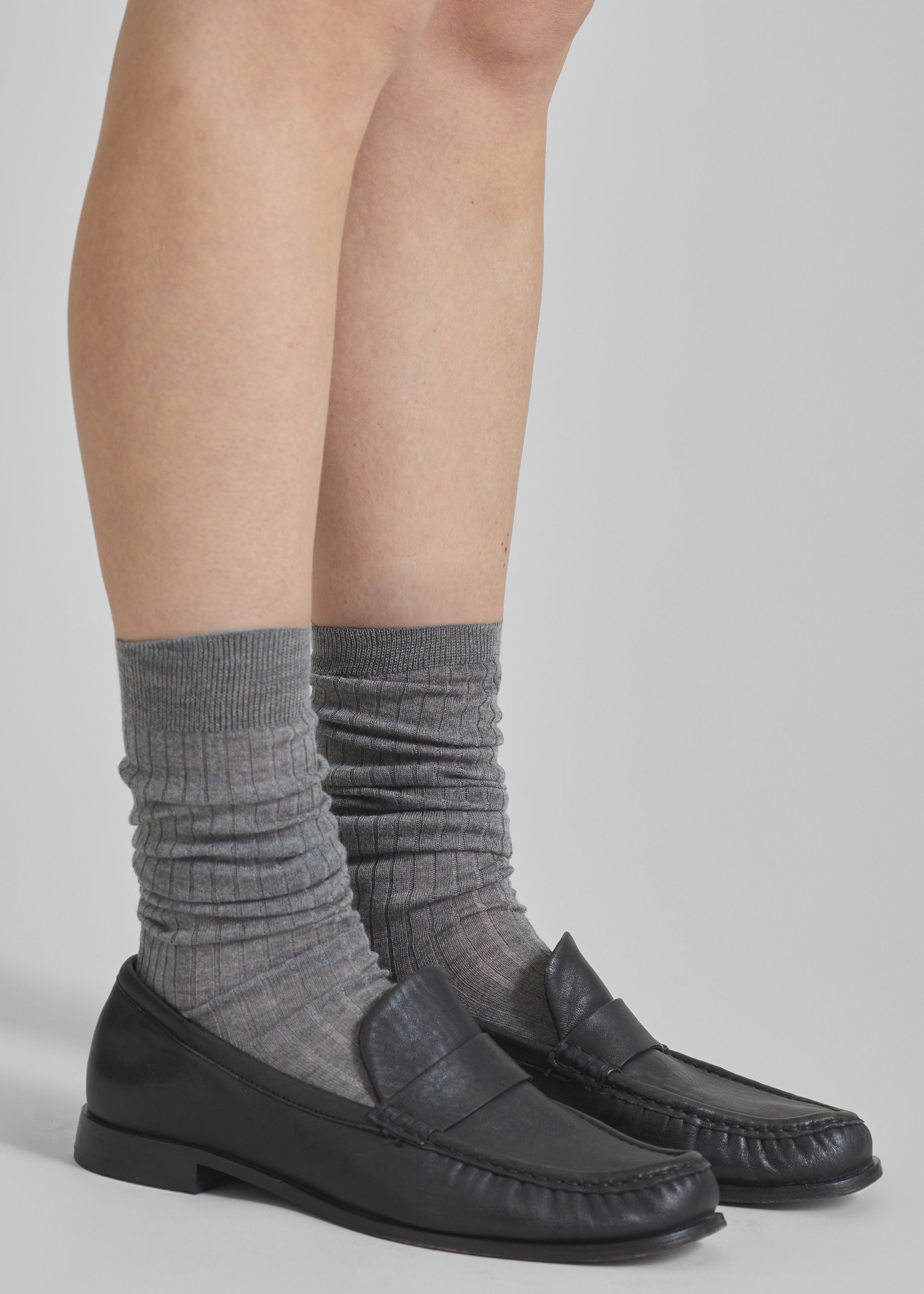 Sulza Thin Ribbed Socks - Grey - 4