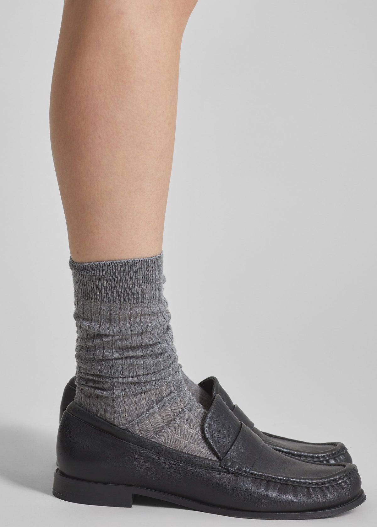 Sulza Thin Ribbed Socks - Grey - 1