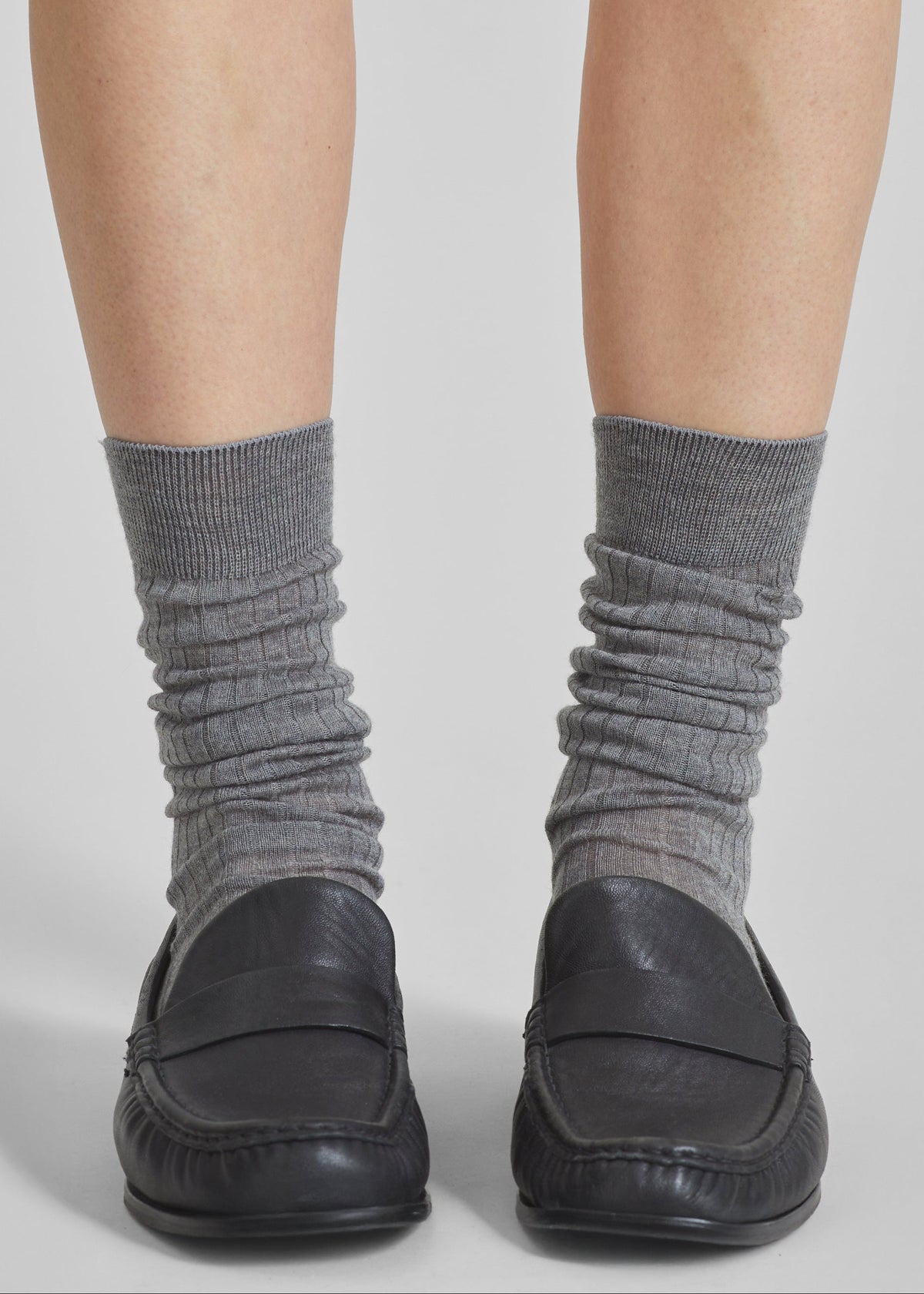 Sulza Thin Ribbed Socks - Grey - 2