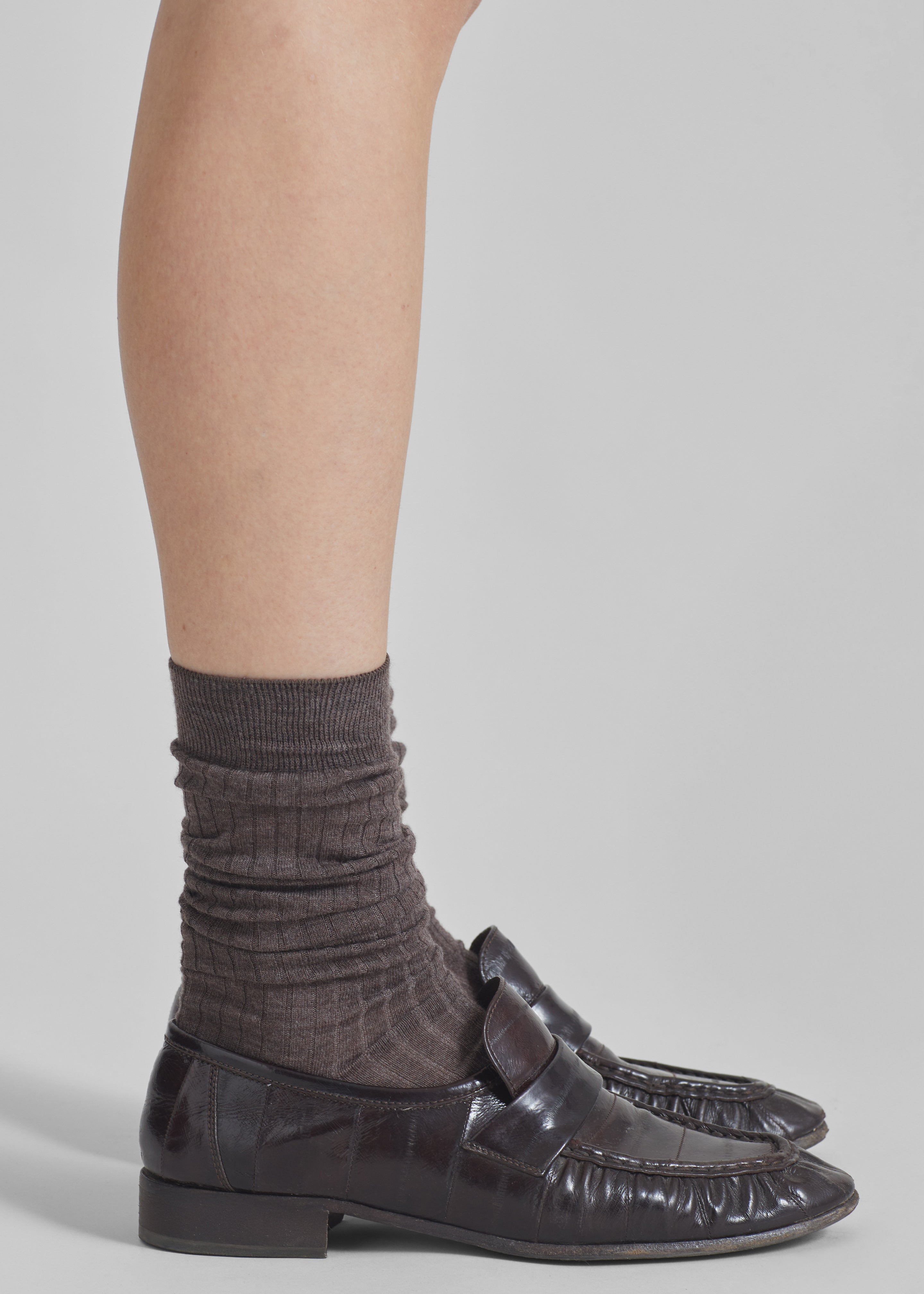 Sulza Thin Ribbed Socks - Taupe - 3