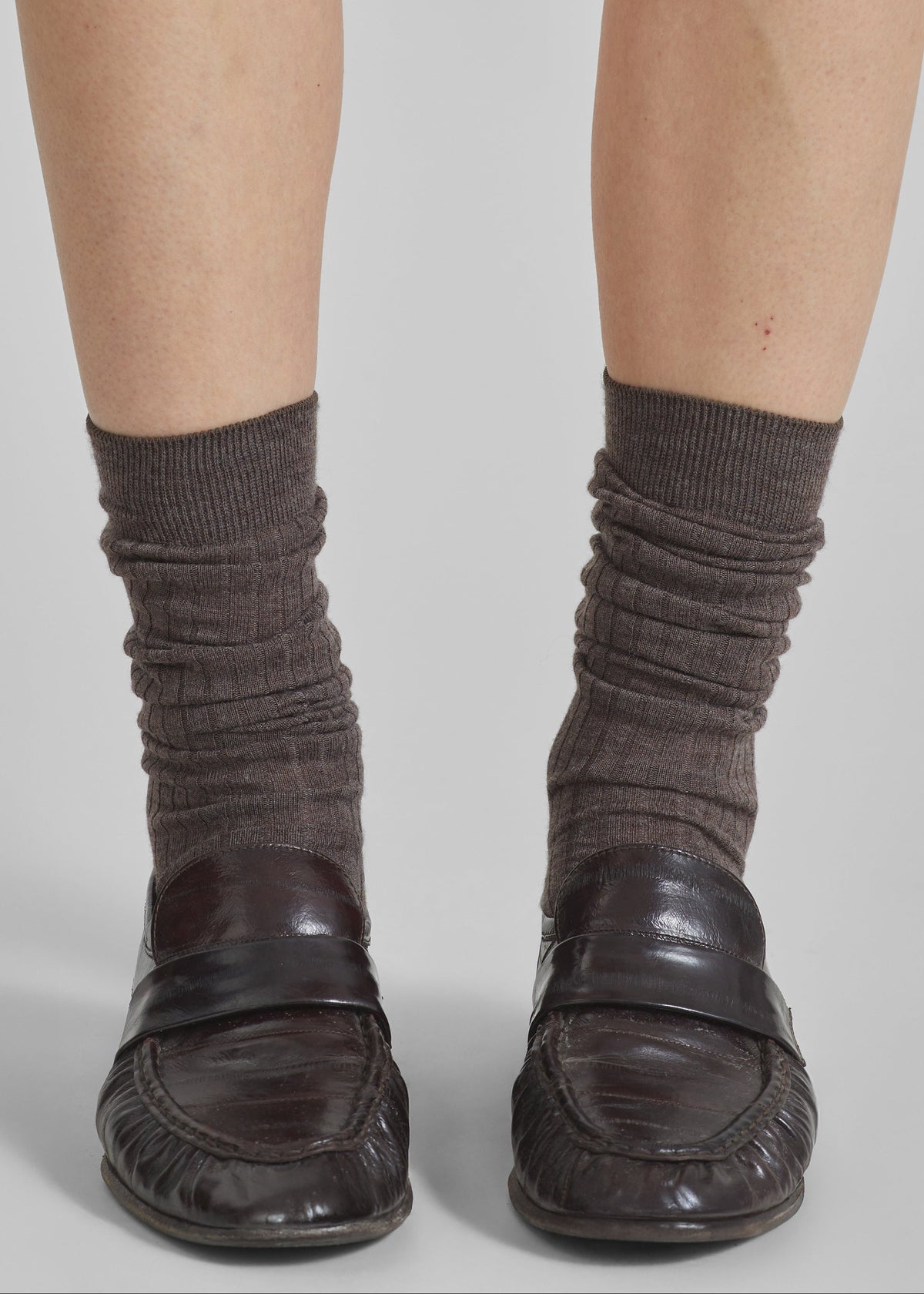 Sulza Thin Ribbed Socks - Taupe - 4