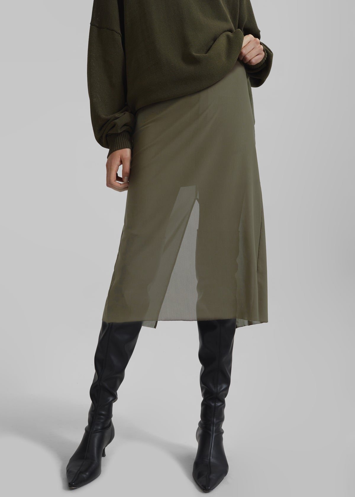 Suva Sheer Skirt - Khaki - 5