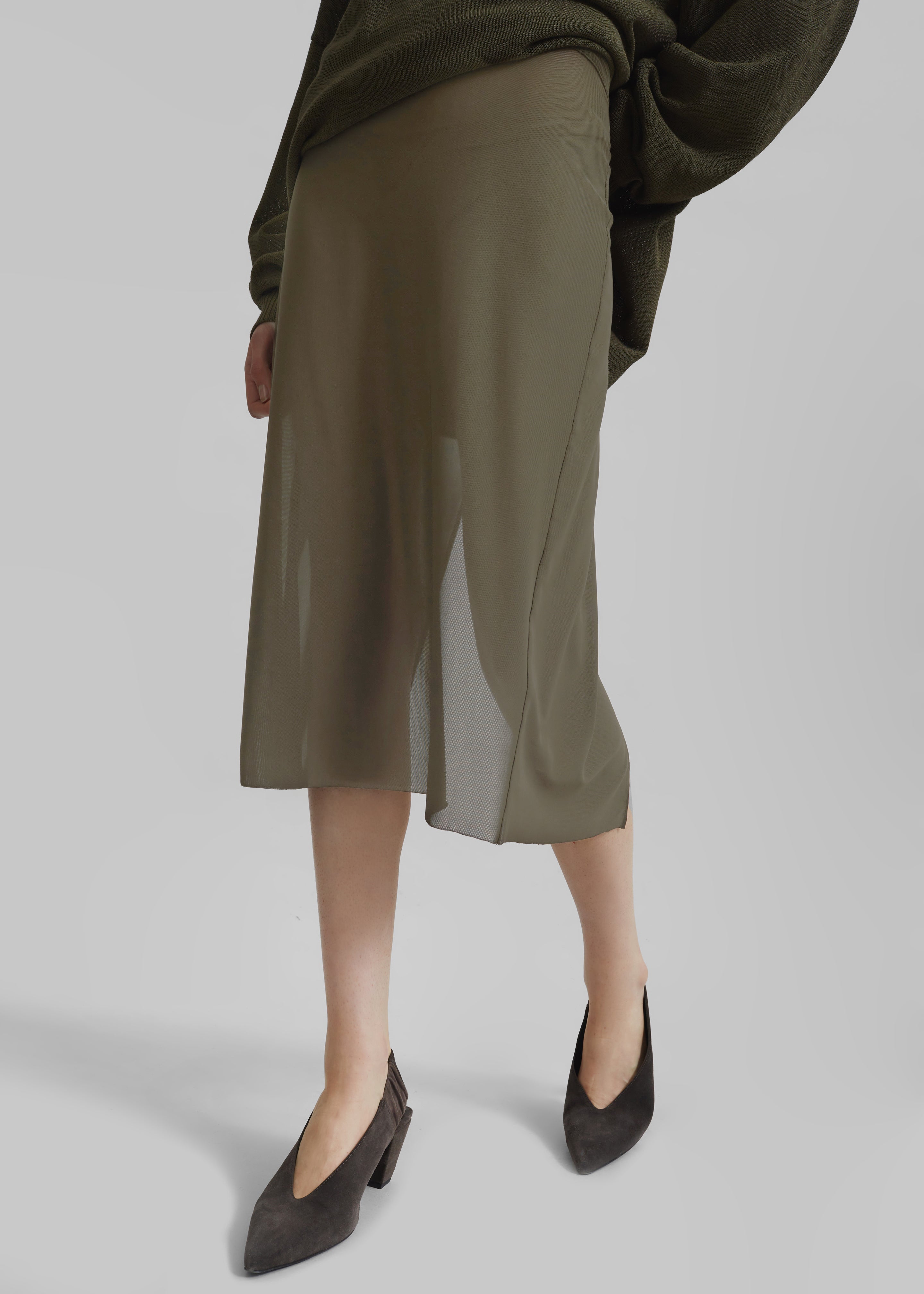 Suva Sheer Skirt - Khaki - 1