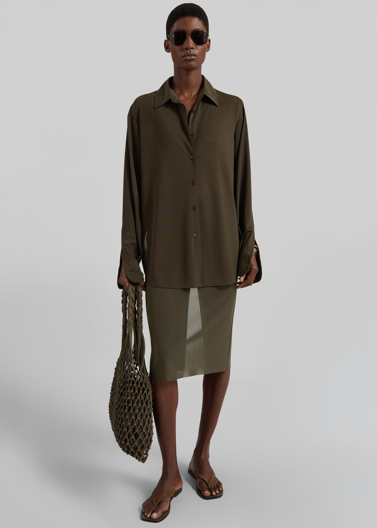 Suva Sheer Skirt - Khaki - 3