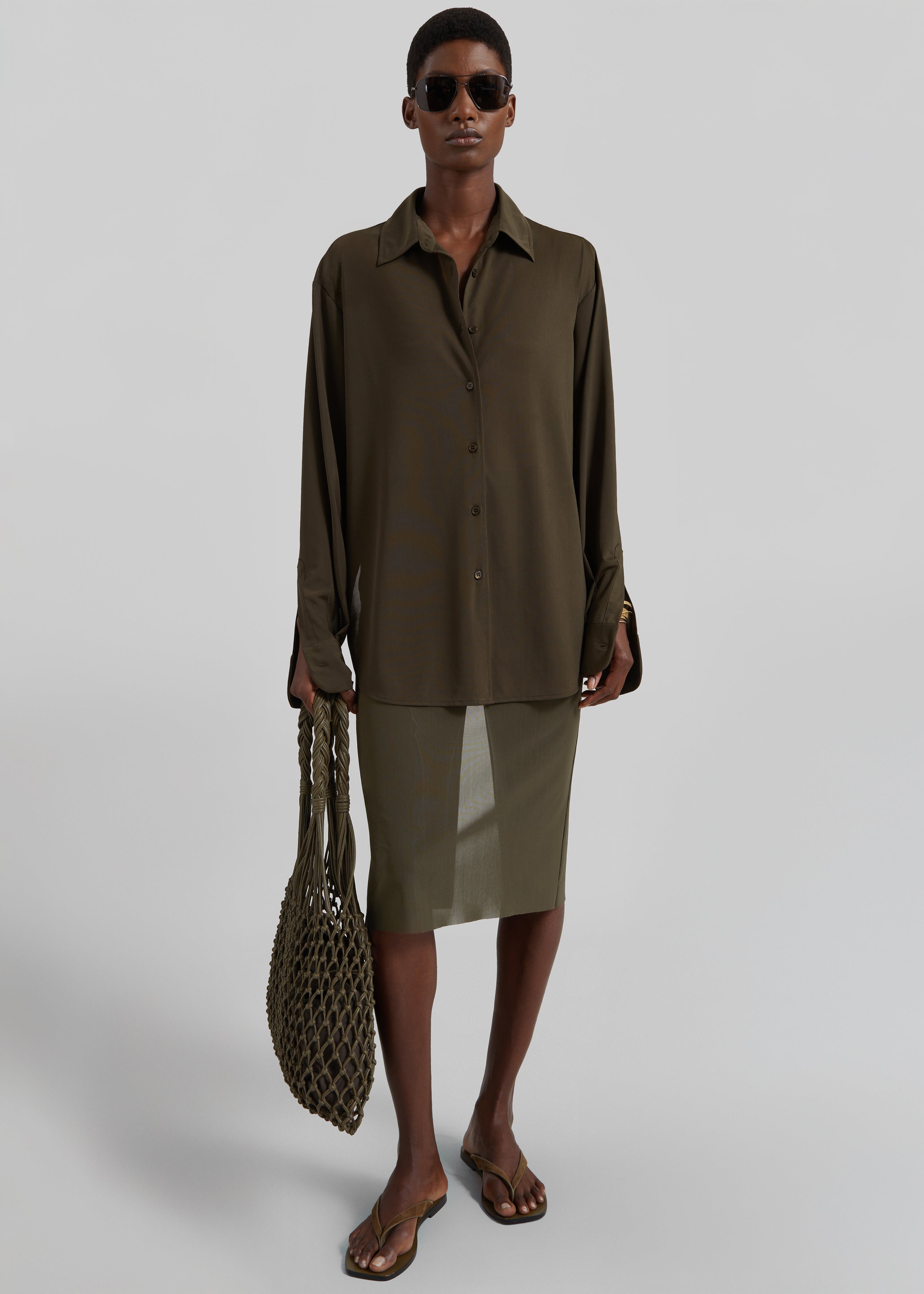Suva Sheer Skirt - Khaki - 3