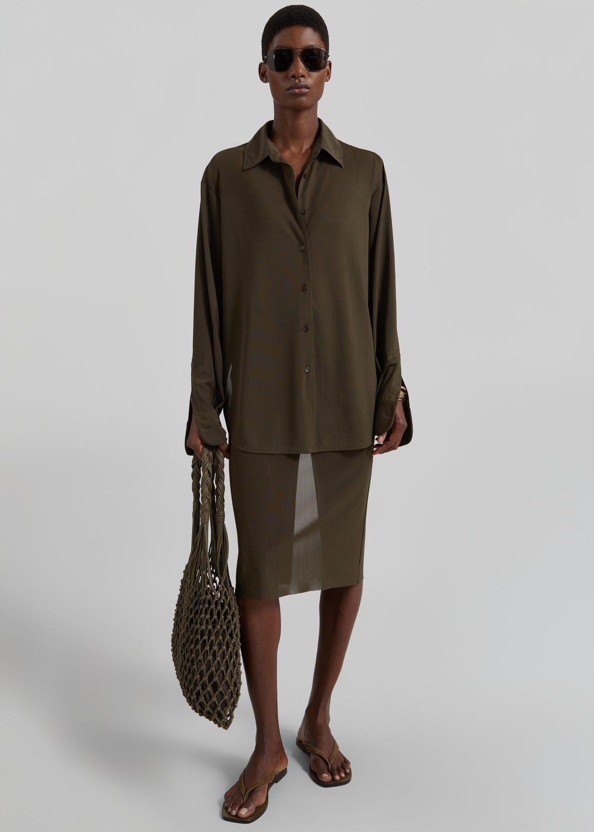 Suva Sheer Skirt - Khaki - 3