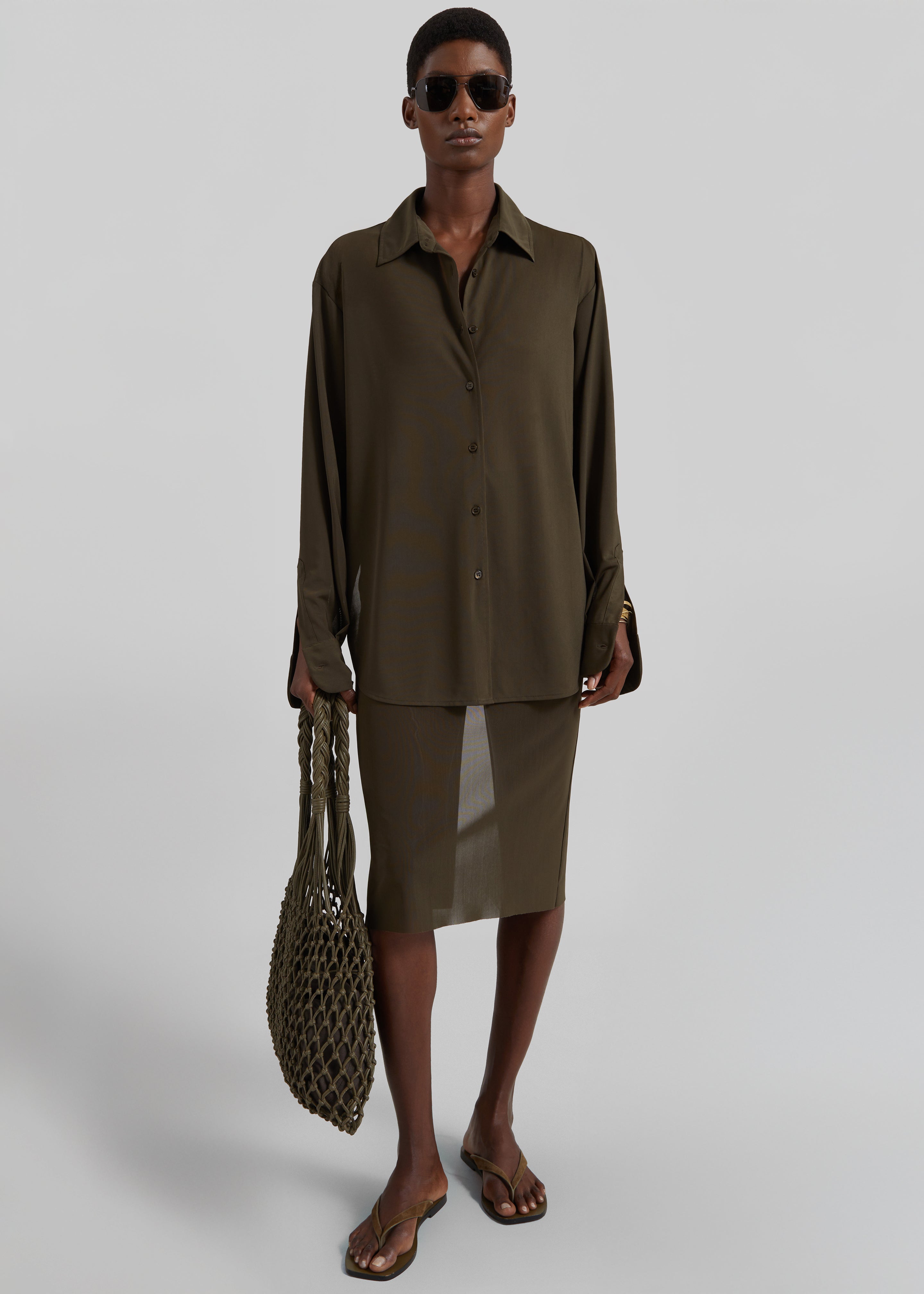 Suva Sheer Skirt - Khaki - 3