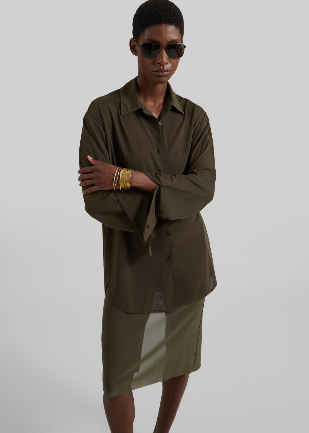 Suva Sheer Skirt - Khaki - 1