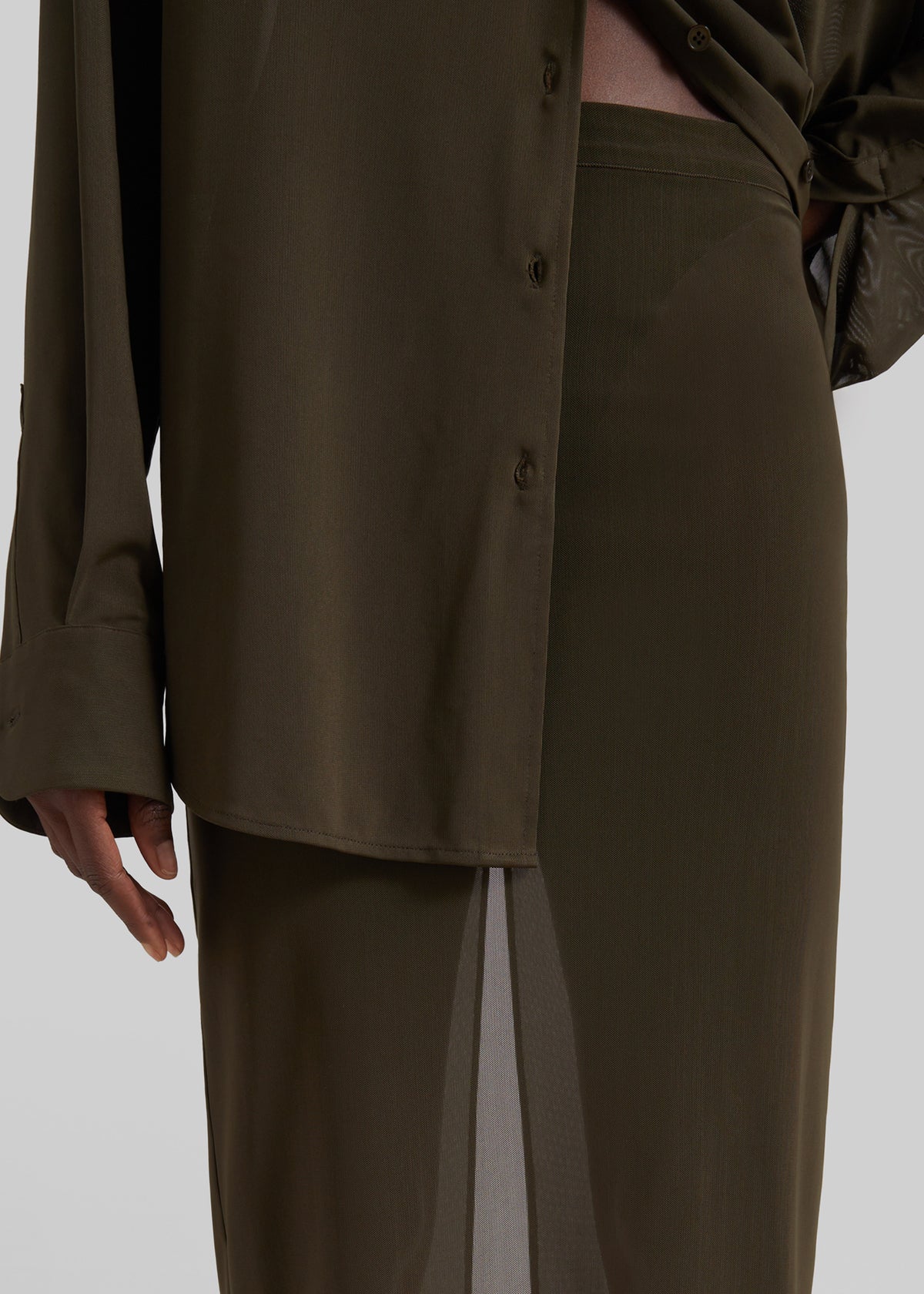 Suva Sheer Skirt - Khaki - 5