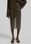 Suva Sheer Skirt - Khaki