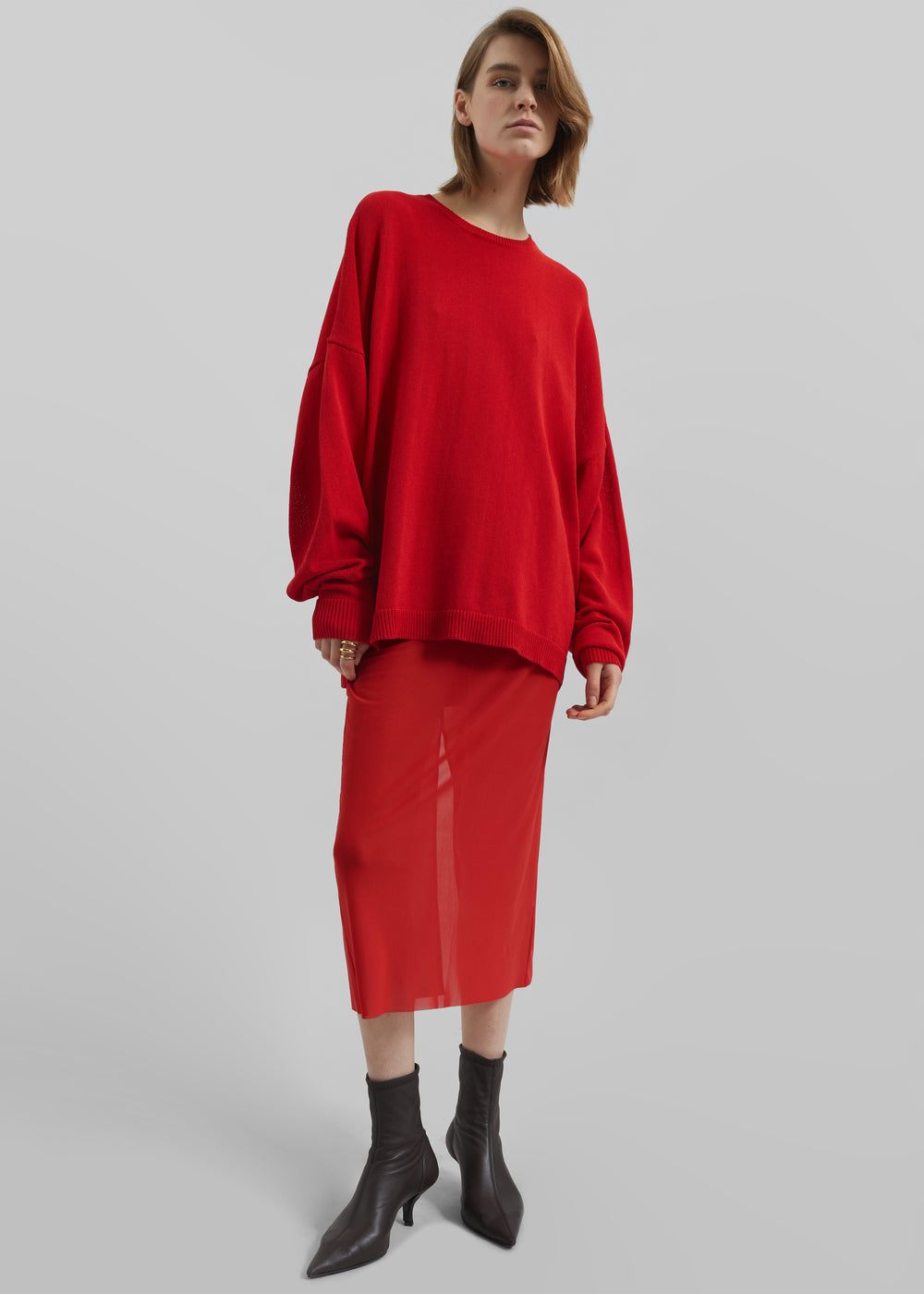 Suva Sheer Skirt - Red - 1