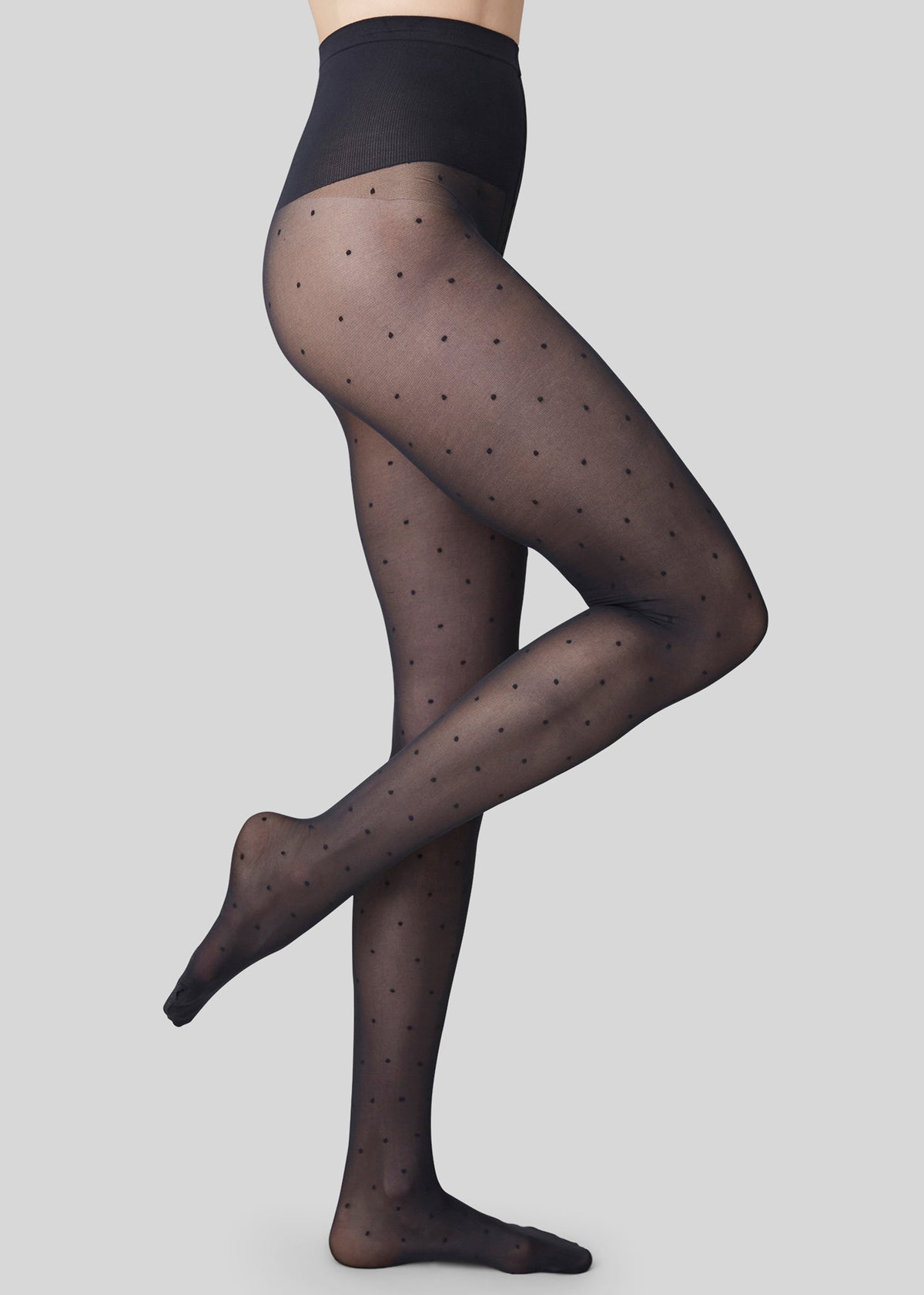 Swedish Stockings Doris Dots Tights - Black - 3