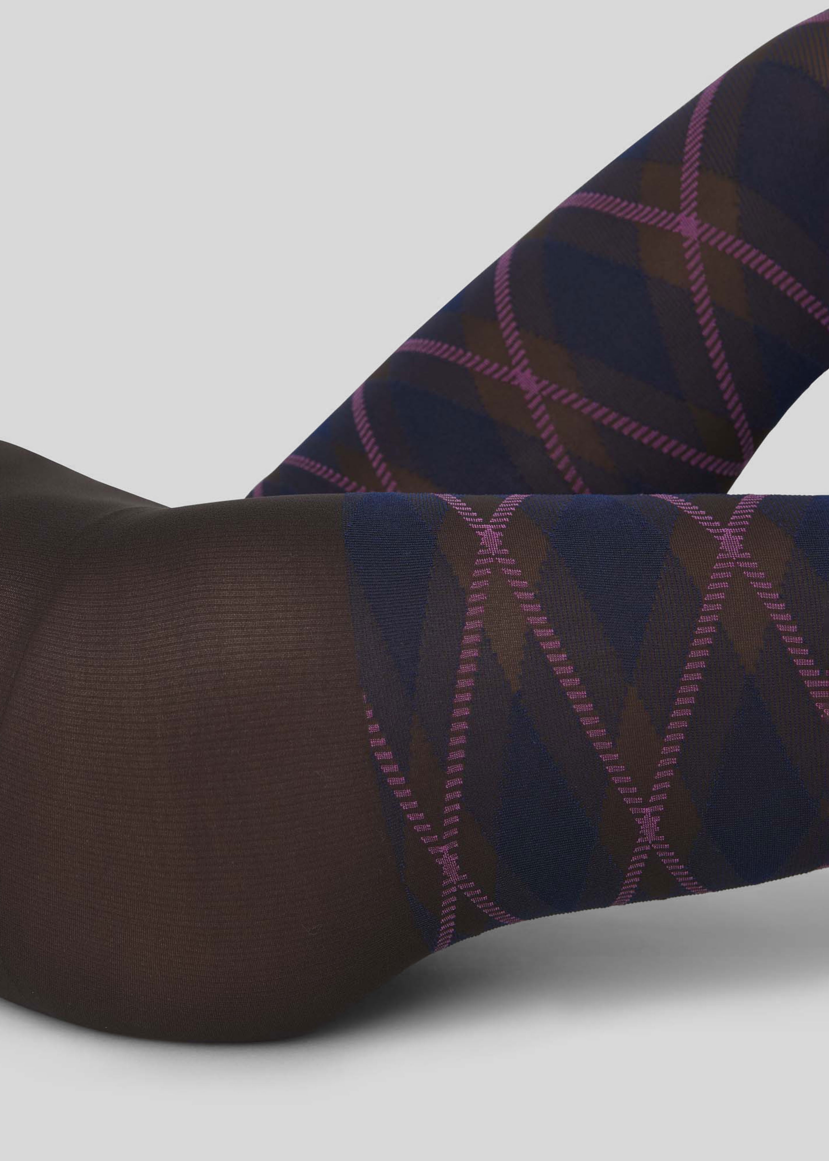 Swedish Stockings Franka Check Tights - Dark Brown - 4