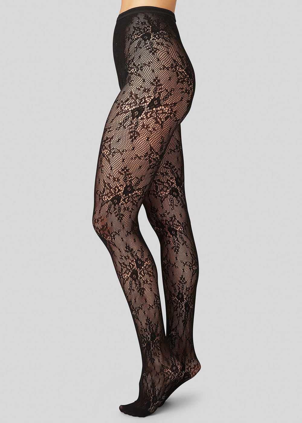 Swedish Stockings Rosa Lace Tights - Black