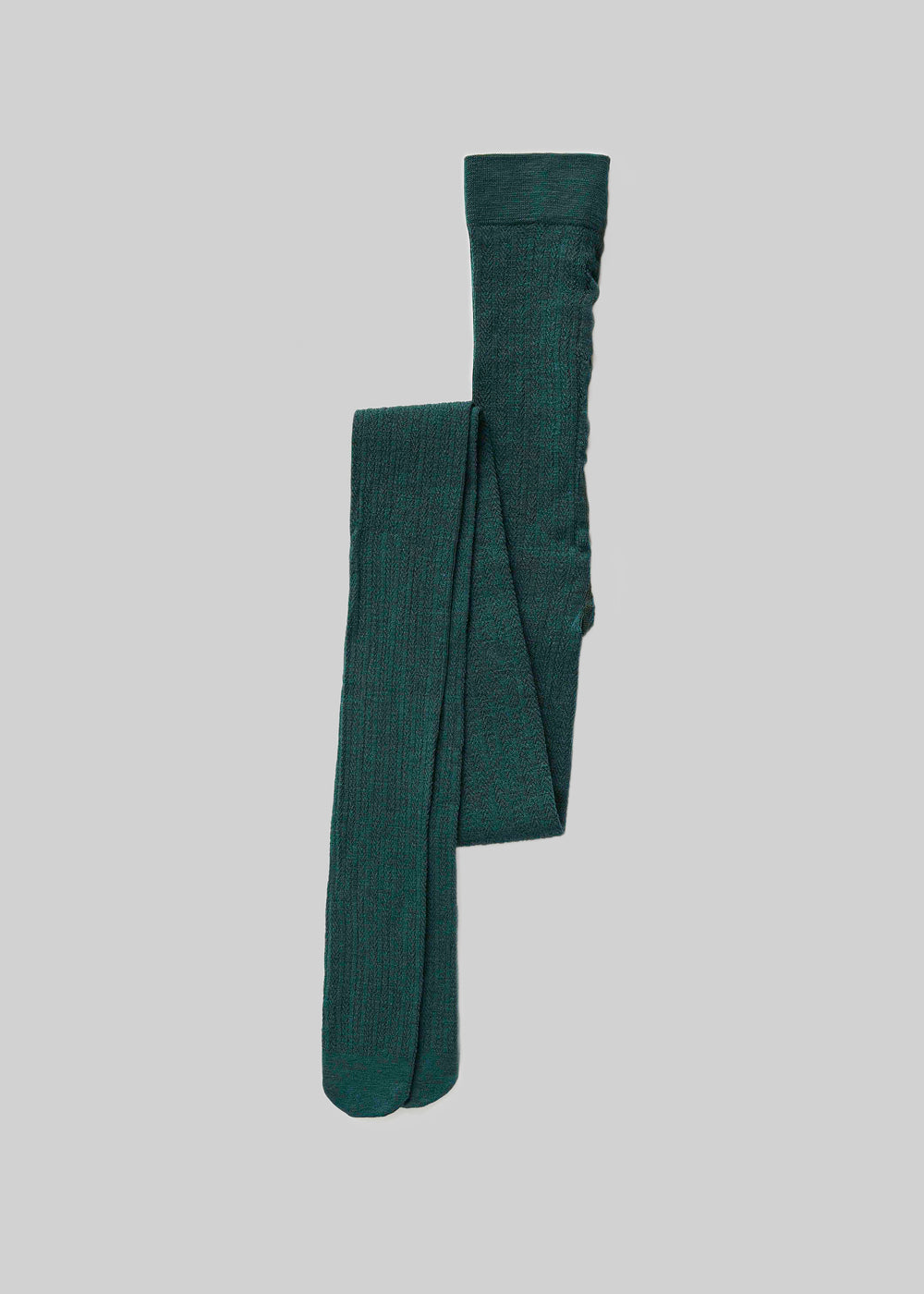 Swedish Stockings Ylva Fishbone Wool Tights - Dark Green - 1