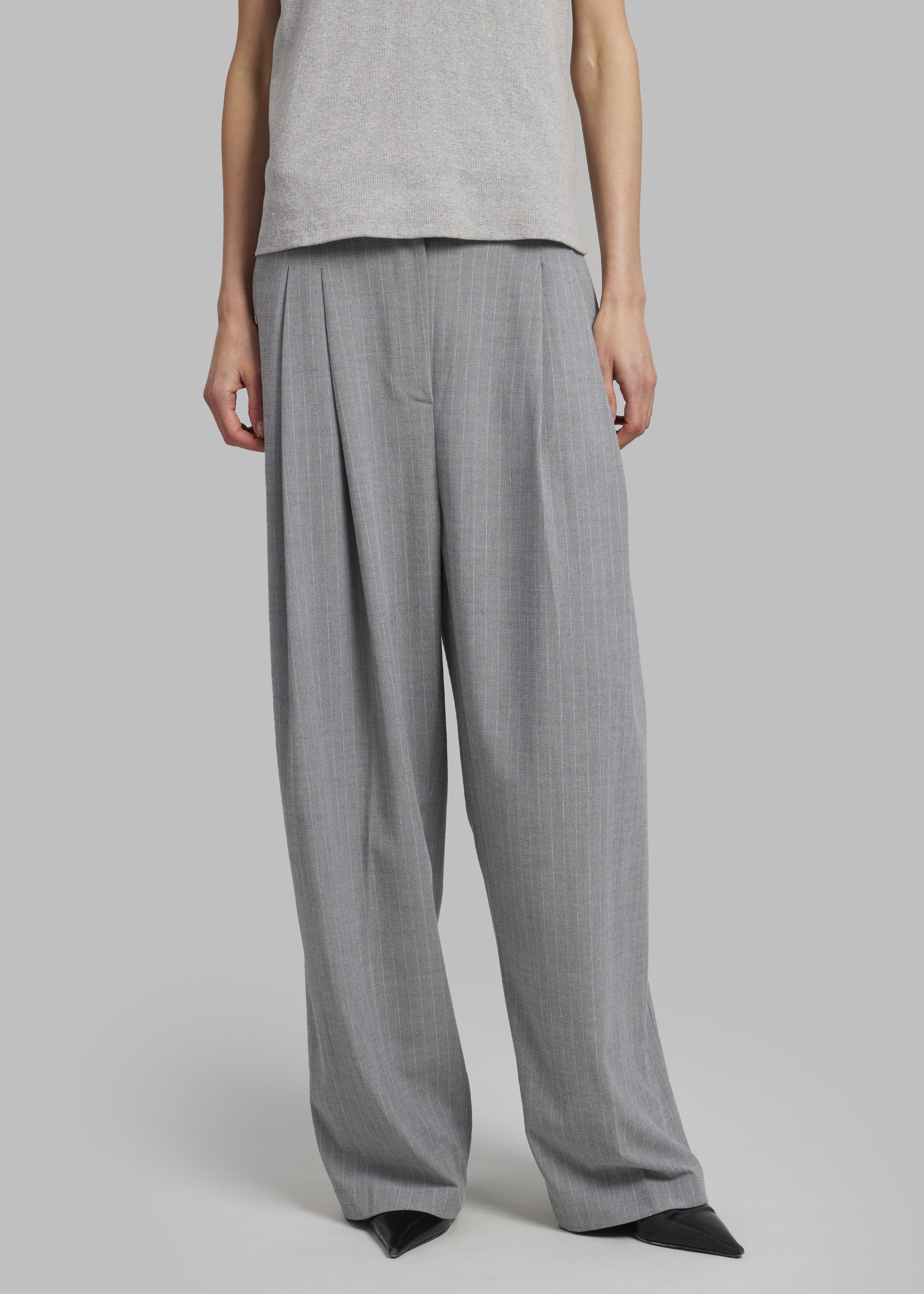 Sybil Trousers - Grey Pinstripe - 5