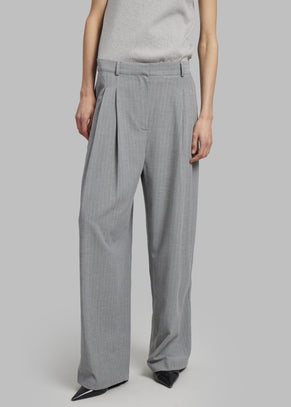 Sybil Trousers - Grey Pinstripe