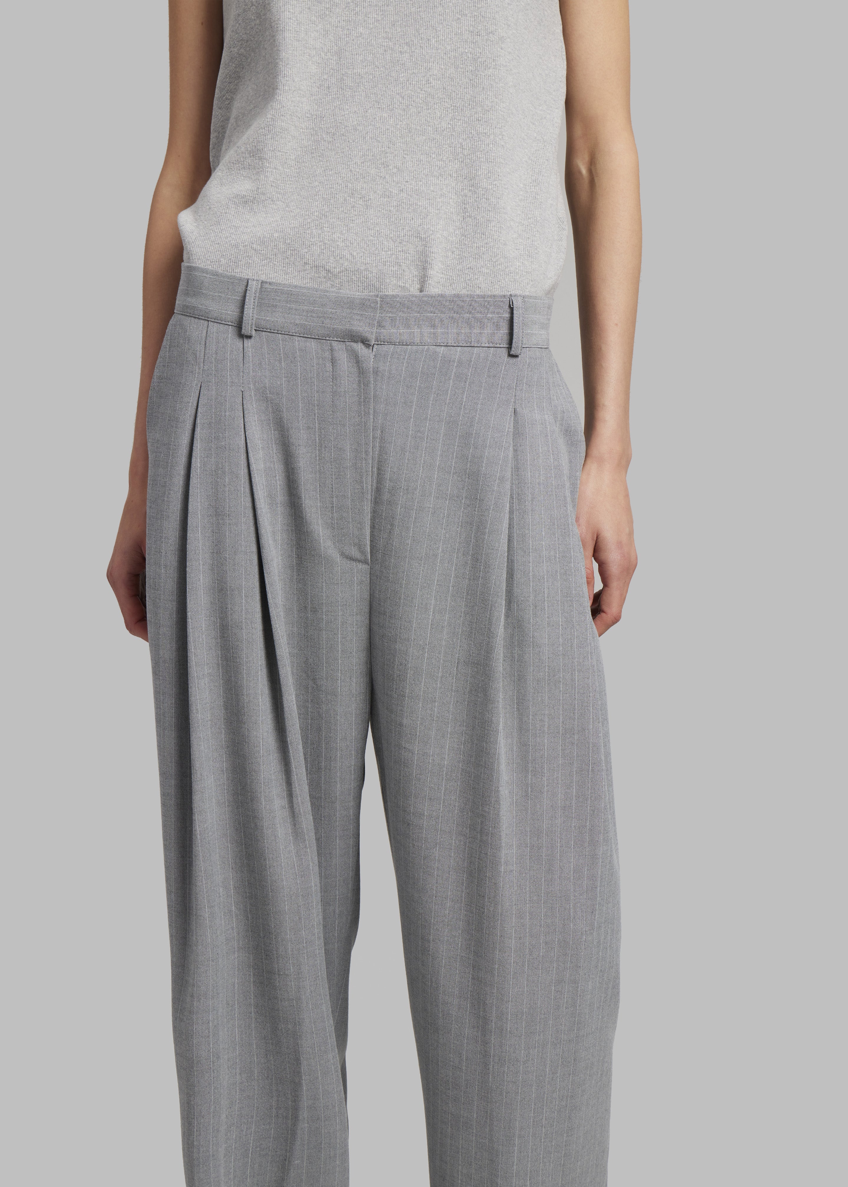 Sybil Trousers - Grey Pinstripe - 4