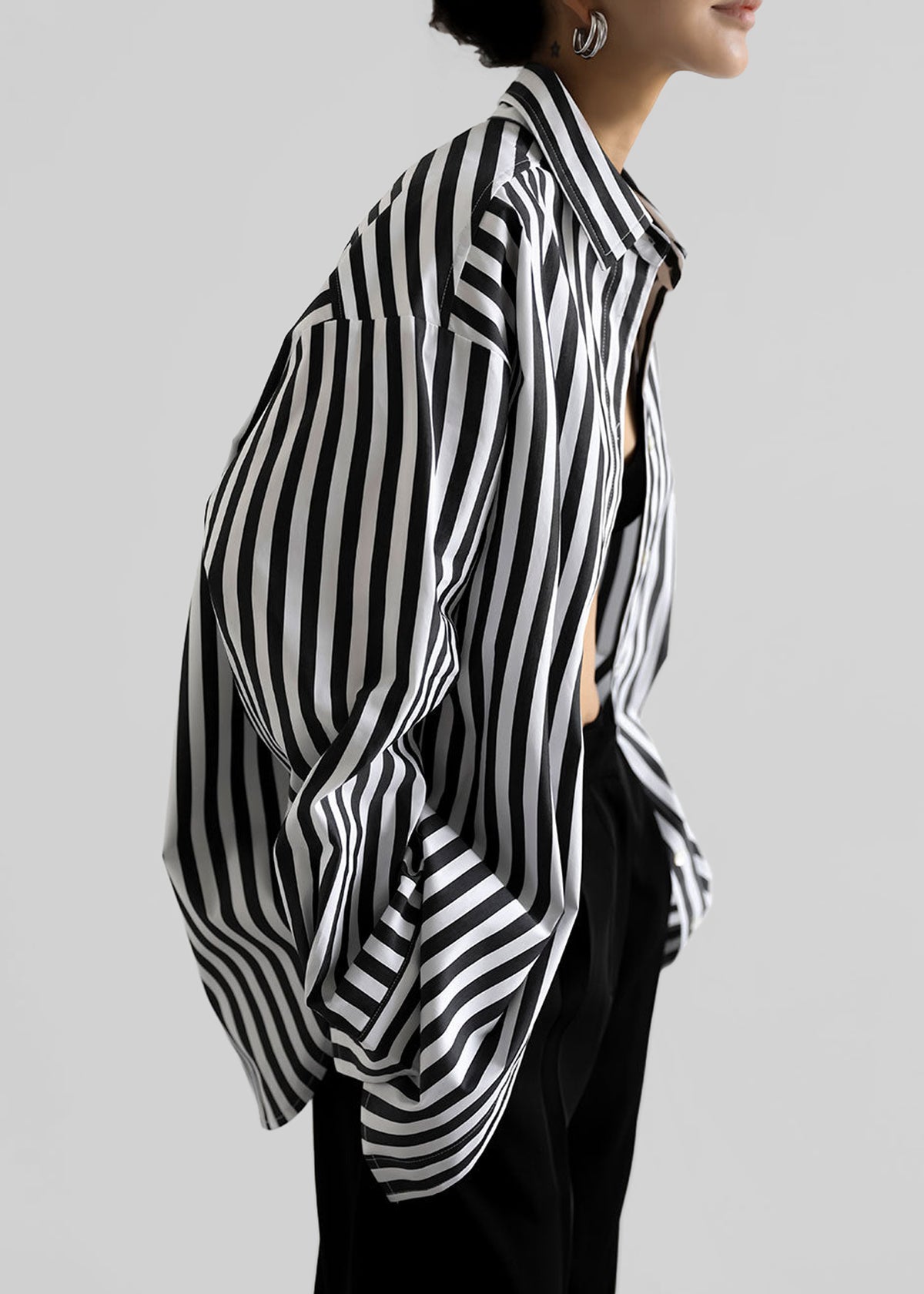black and white striped dress shirt women's womens elegant black white striped long sleeve shirt button
