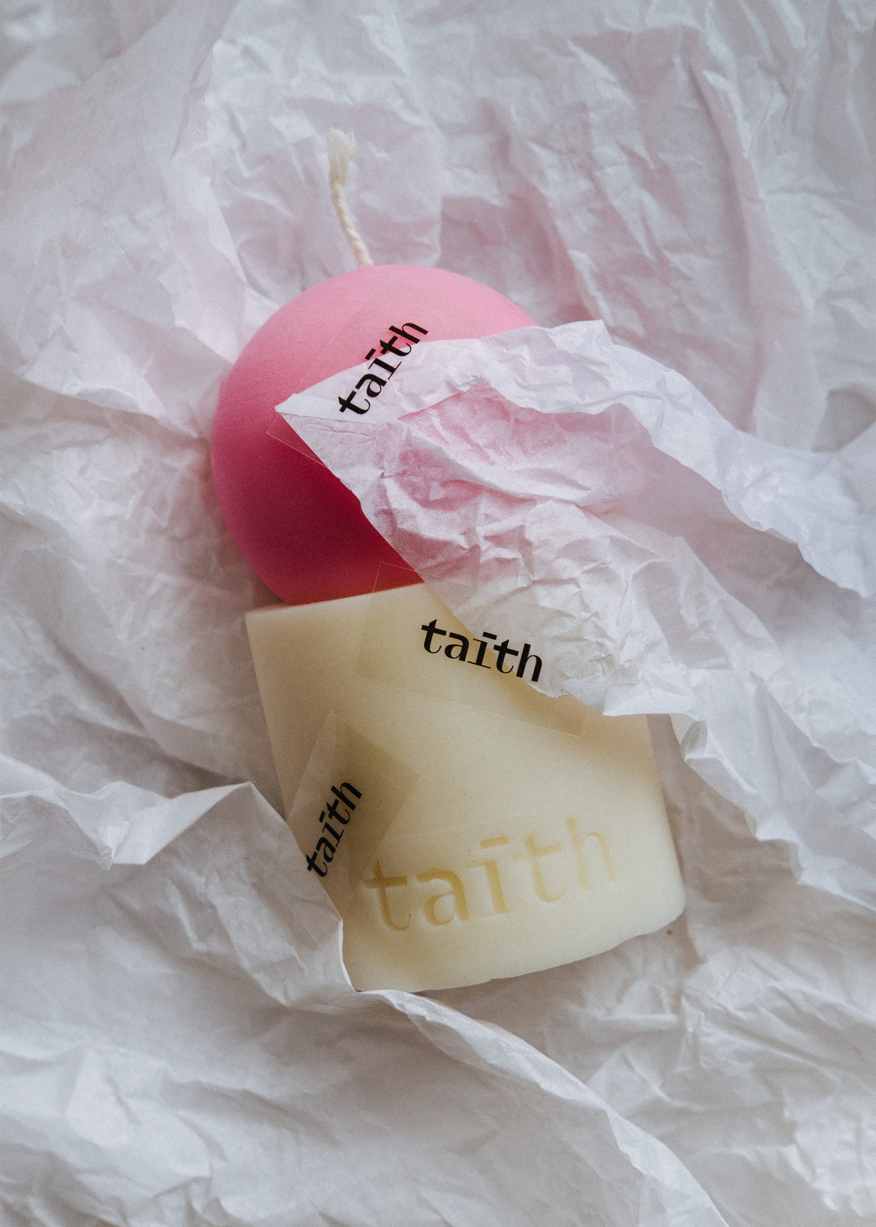 Taith Lulu Candle - Rose/Cream - 3