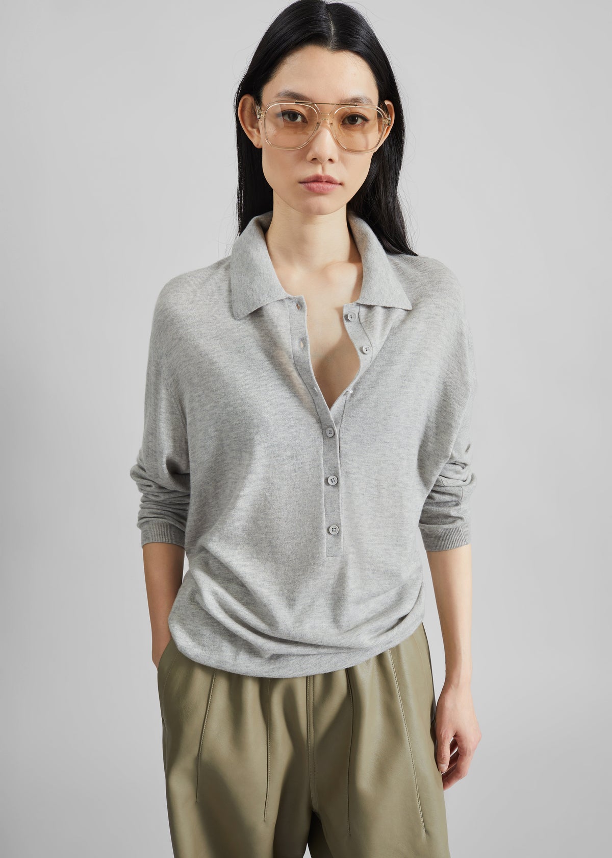 Tala Knit V-Neck Polo