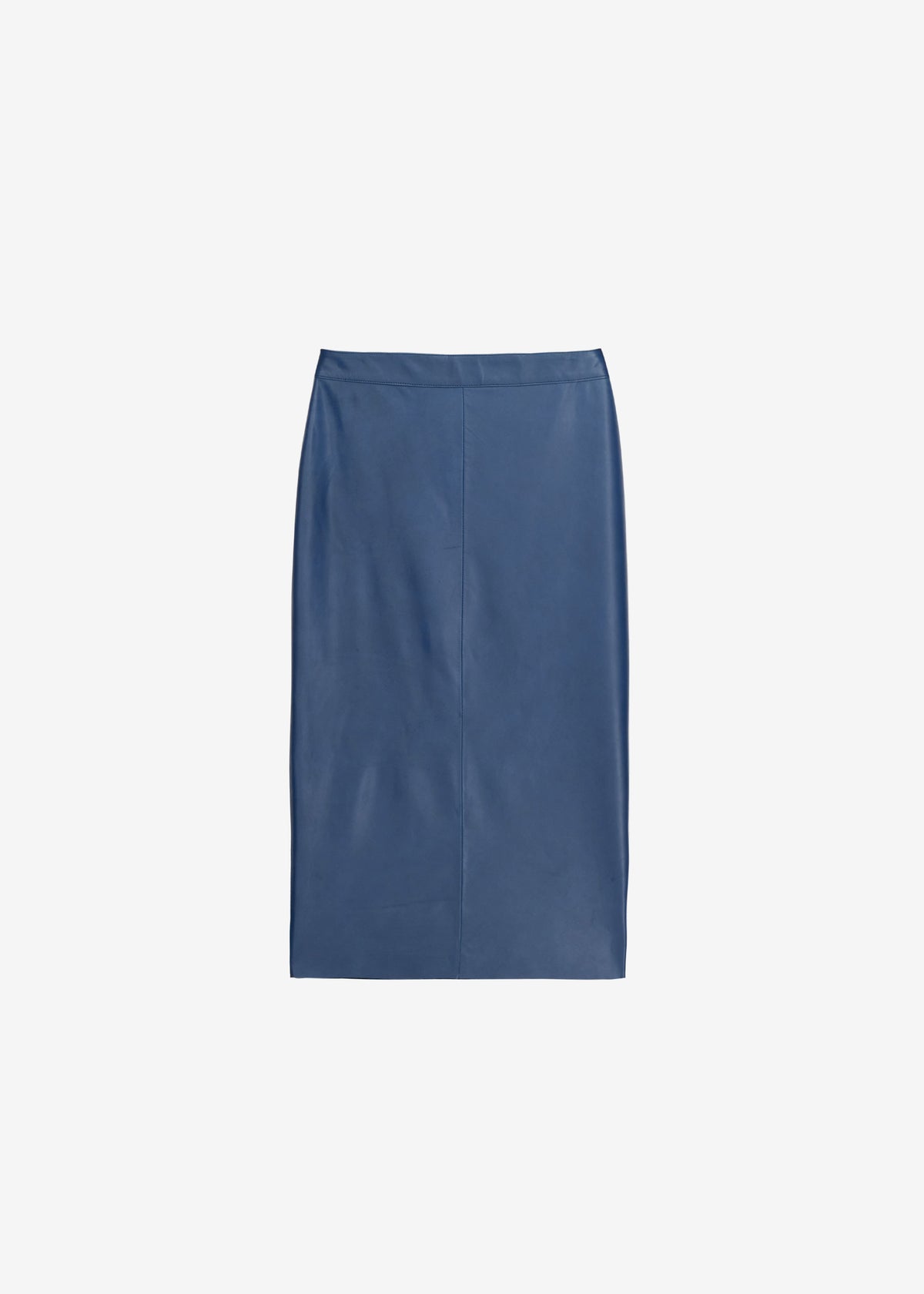Taney Leather Midi Skirt - Cobalt - 9