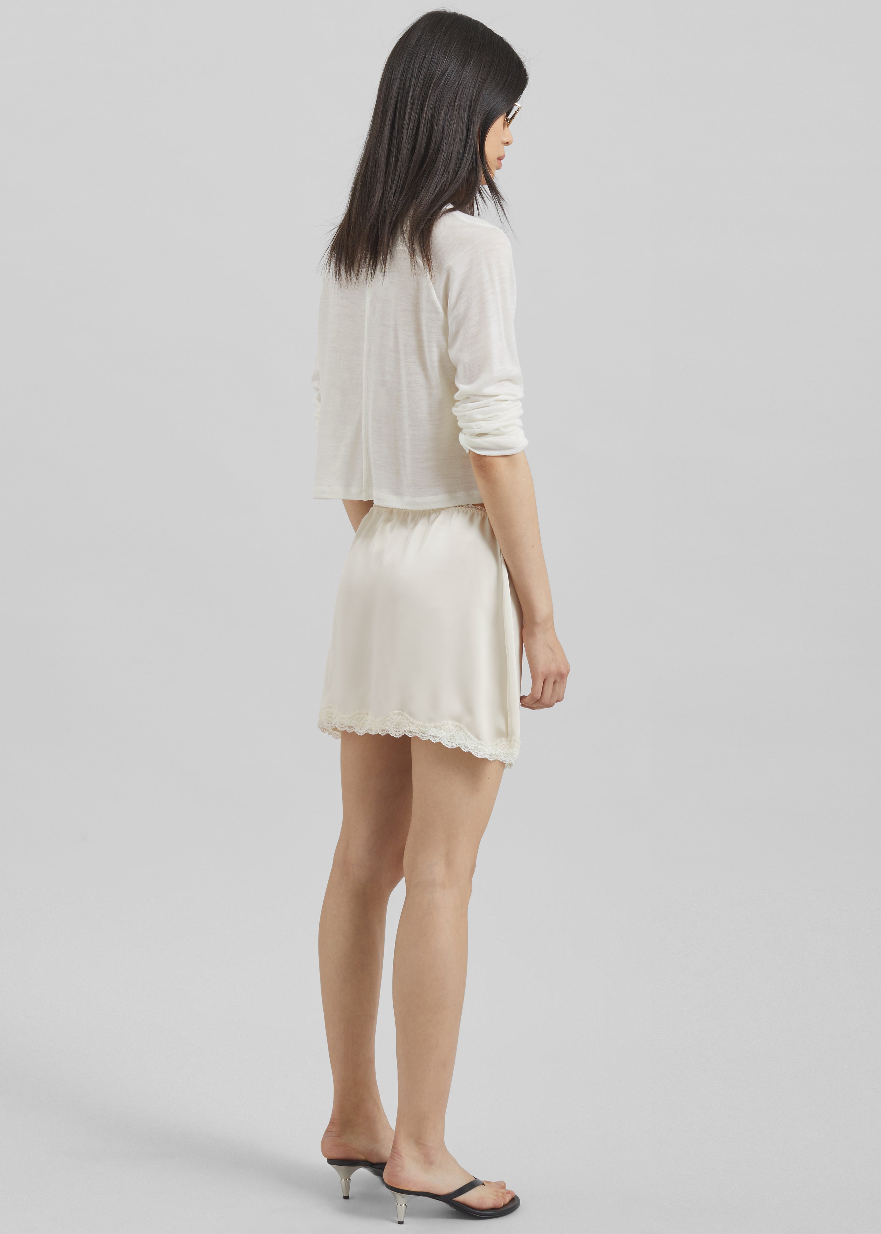 Tanvi Lace Mini Skirt - Ivory - 6