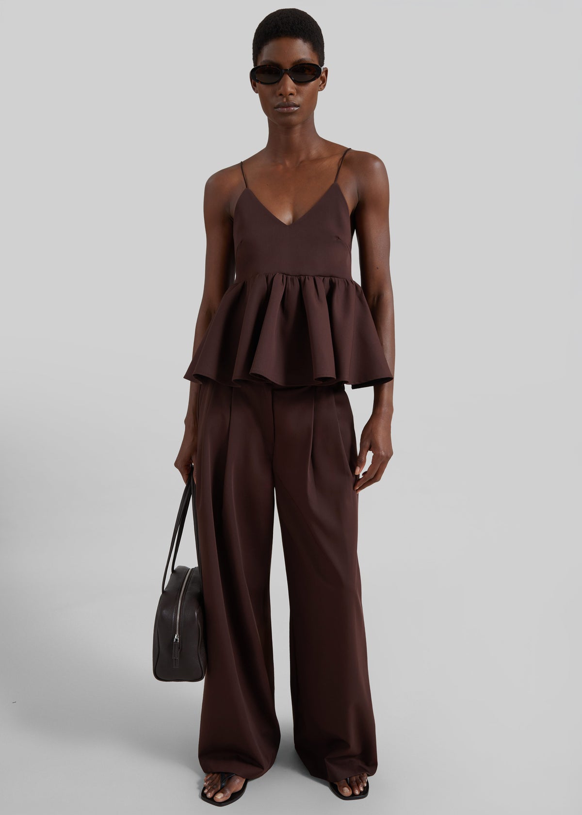 Taormina Peplum Top - Chocolate - 4