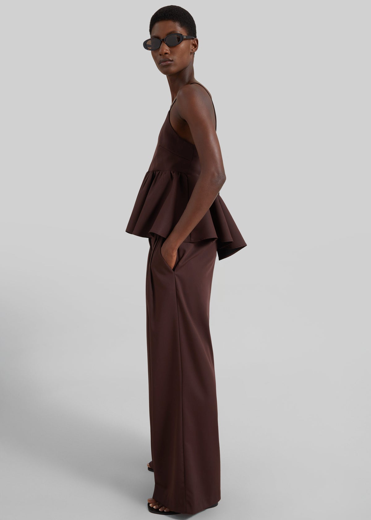 Taormina Peplum Top - Chocolate - 7