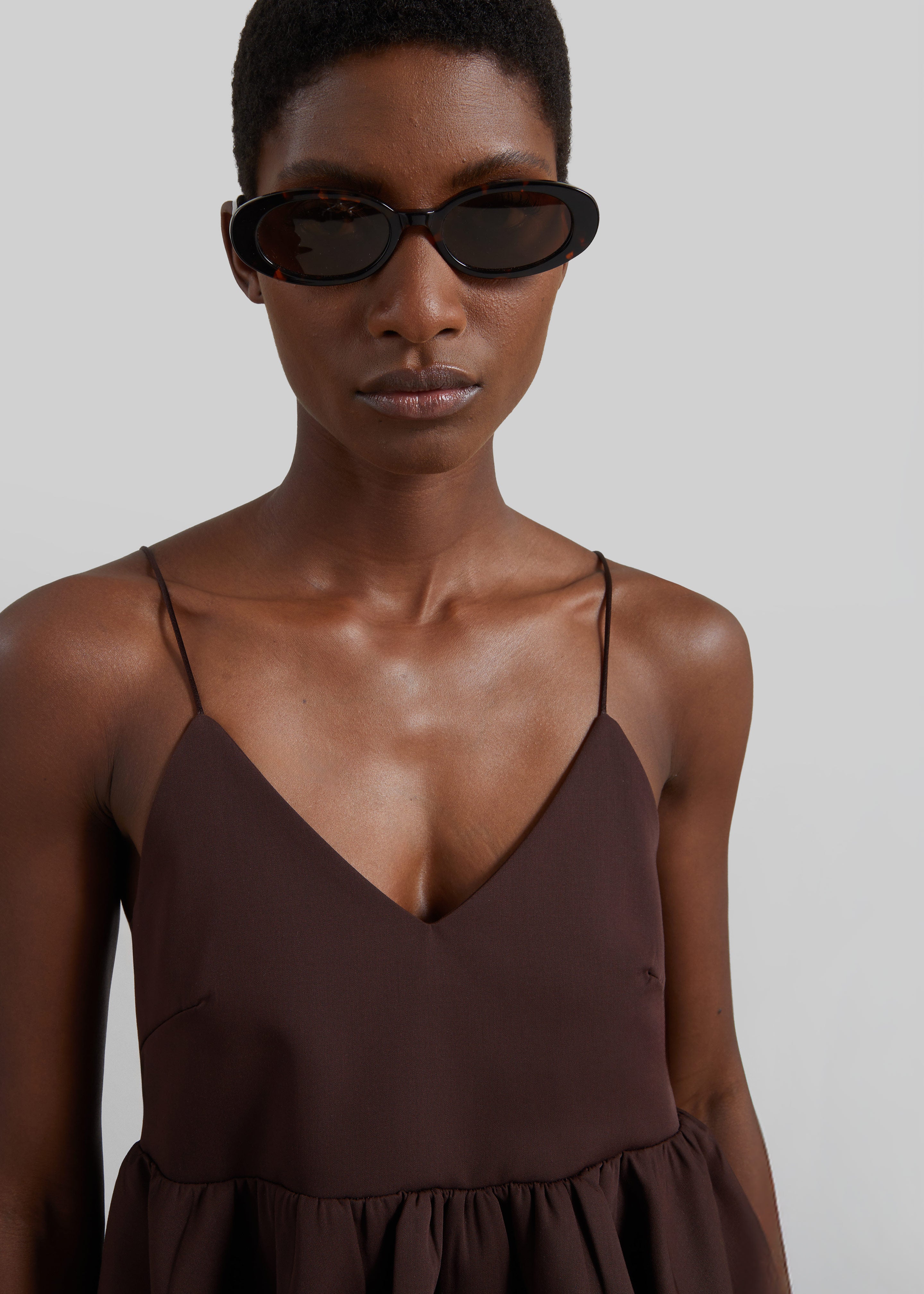 Taormina Peplum Top - Chocolate - 5