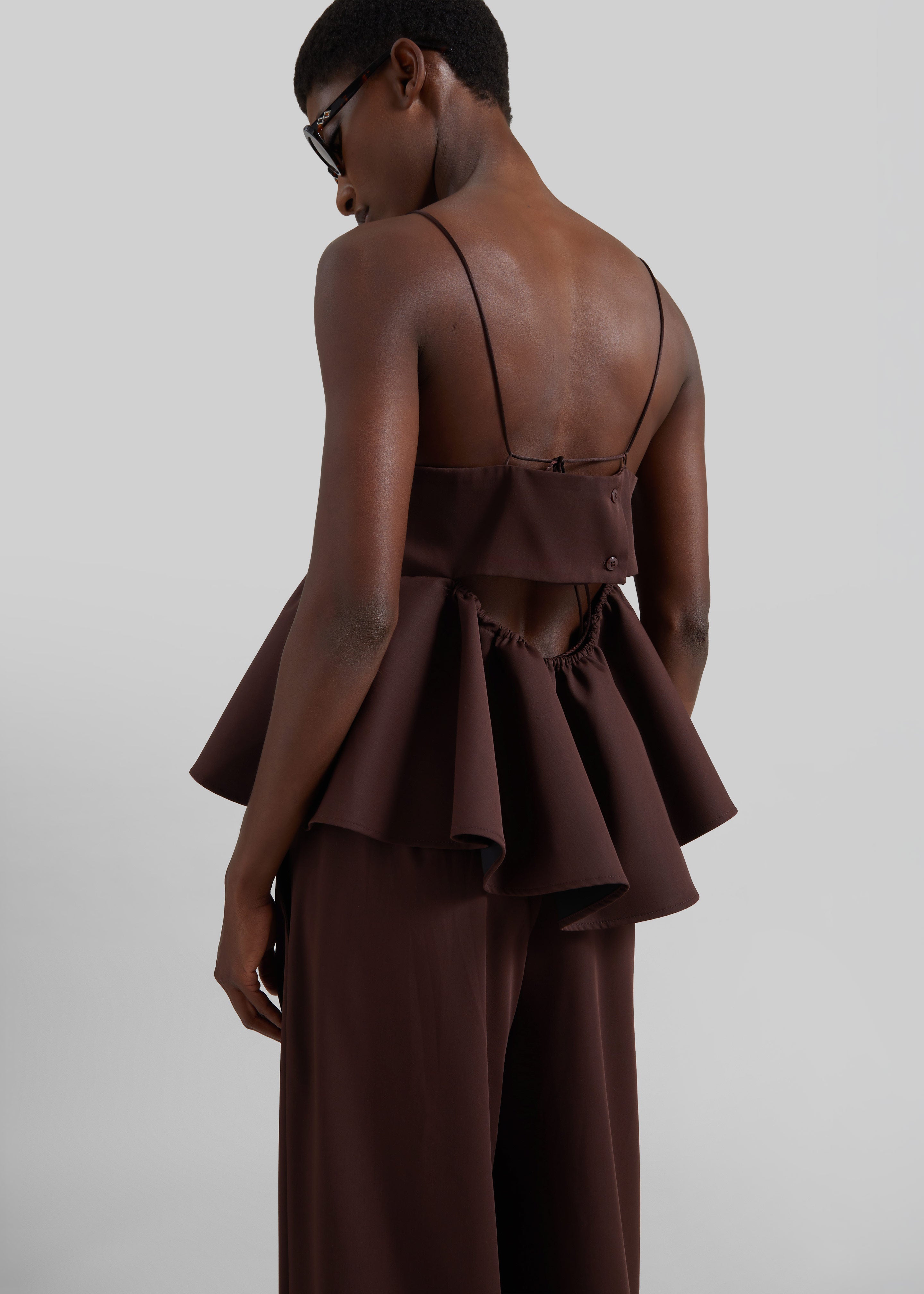 Taormina Peplum Top - Chocolate - 2