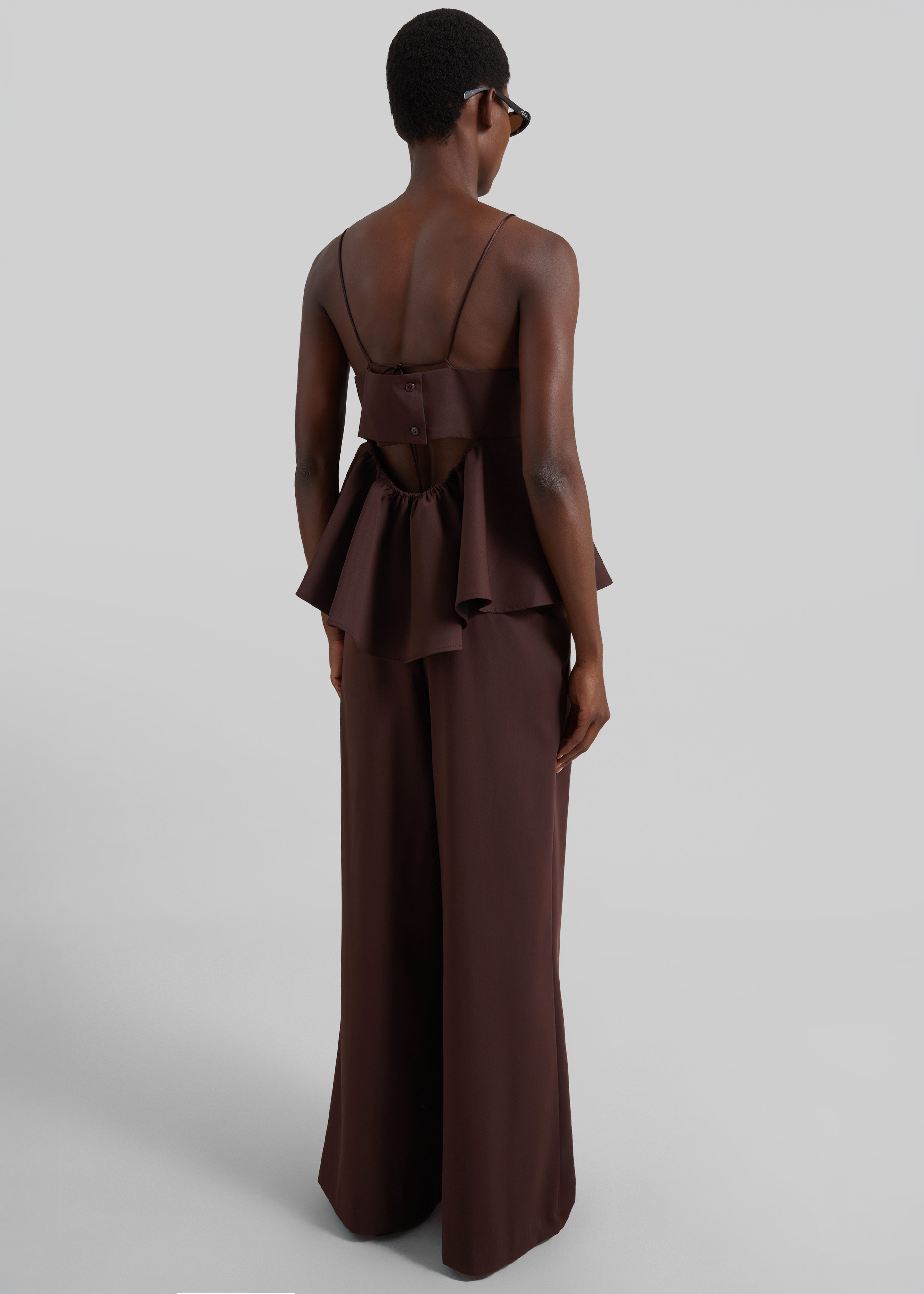 Taormina Peplum Top - Chocolate – The Frankie Shop
