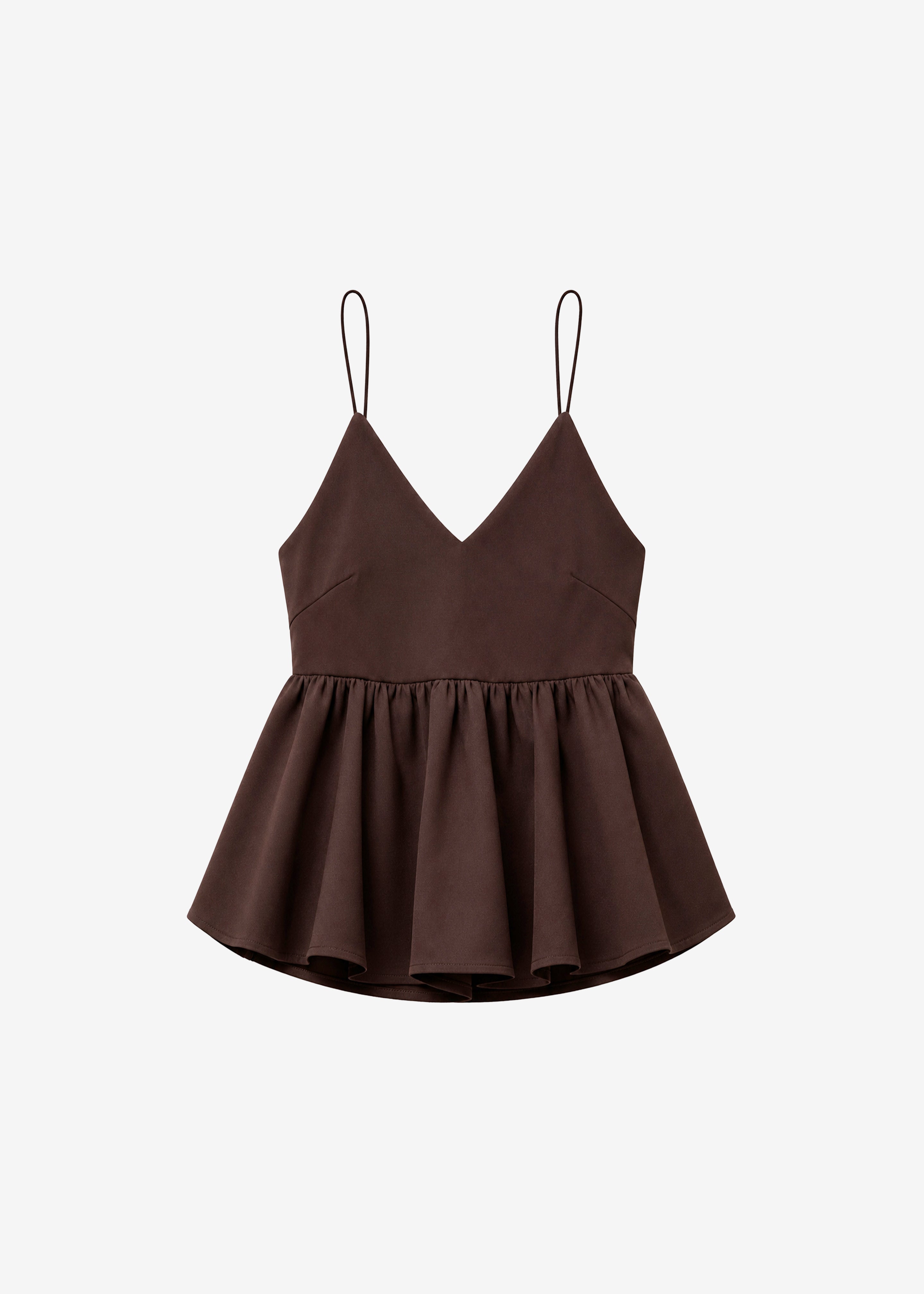 Taormina Peplum Top - Chocolate – The Frankie Shop