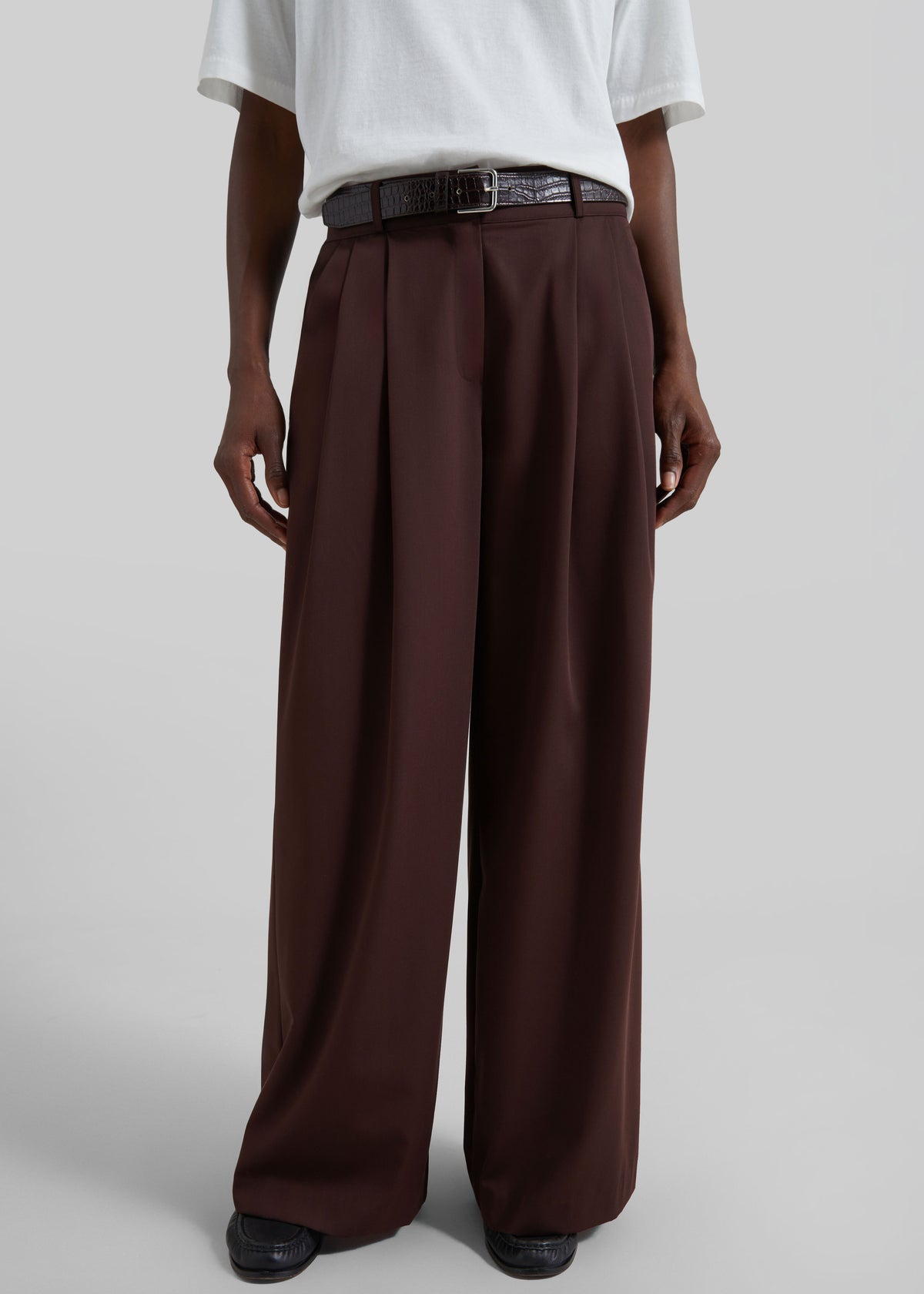 Taormina Pleated Trousers - Chocolate - 2