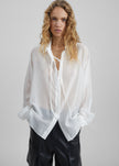 Tarra Tie-Front Sheer Shirt - White
