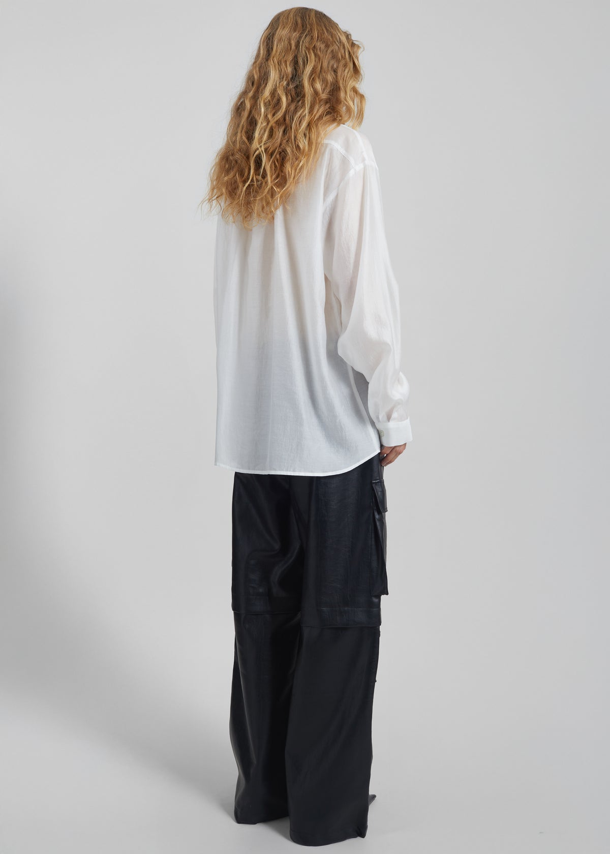 Tarra Tie-Front Sheer Shirt - White - 7