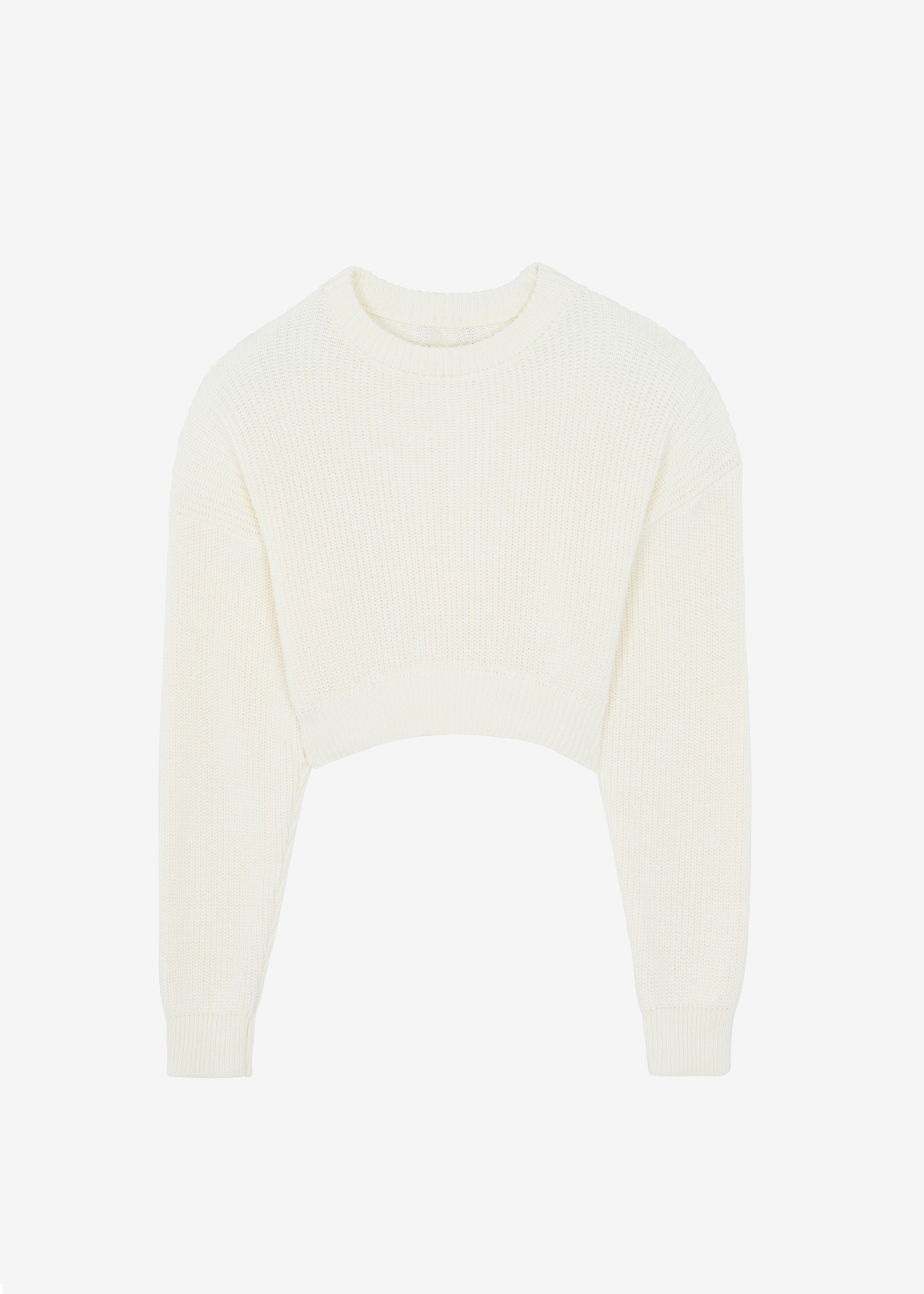 Teague Cropped Sweater - White - 6