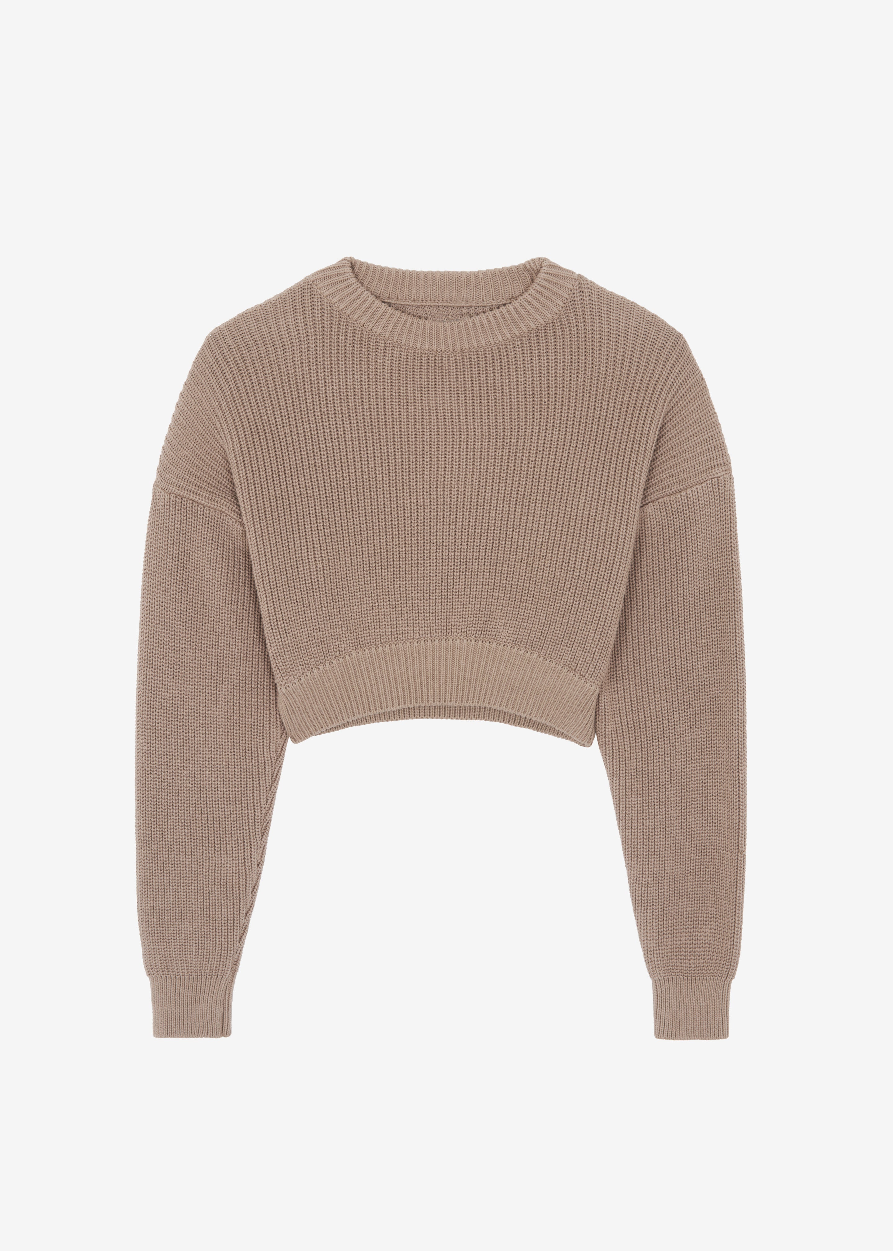 Teague Cropped Sweater - Beige - 8