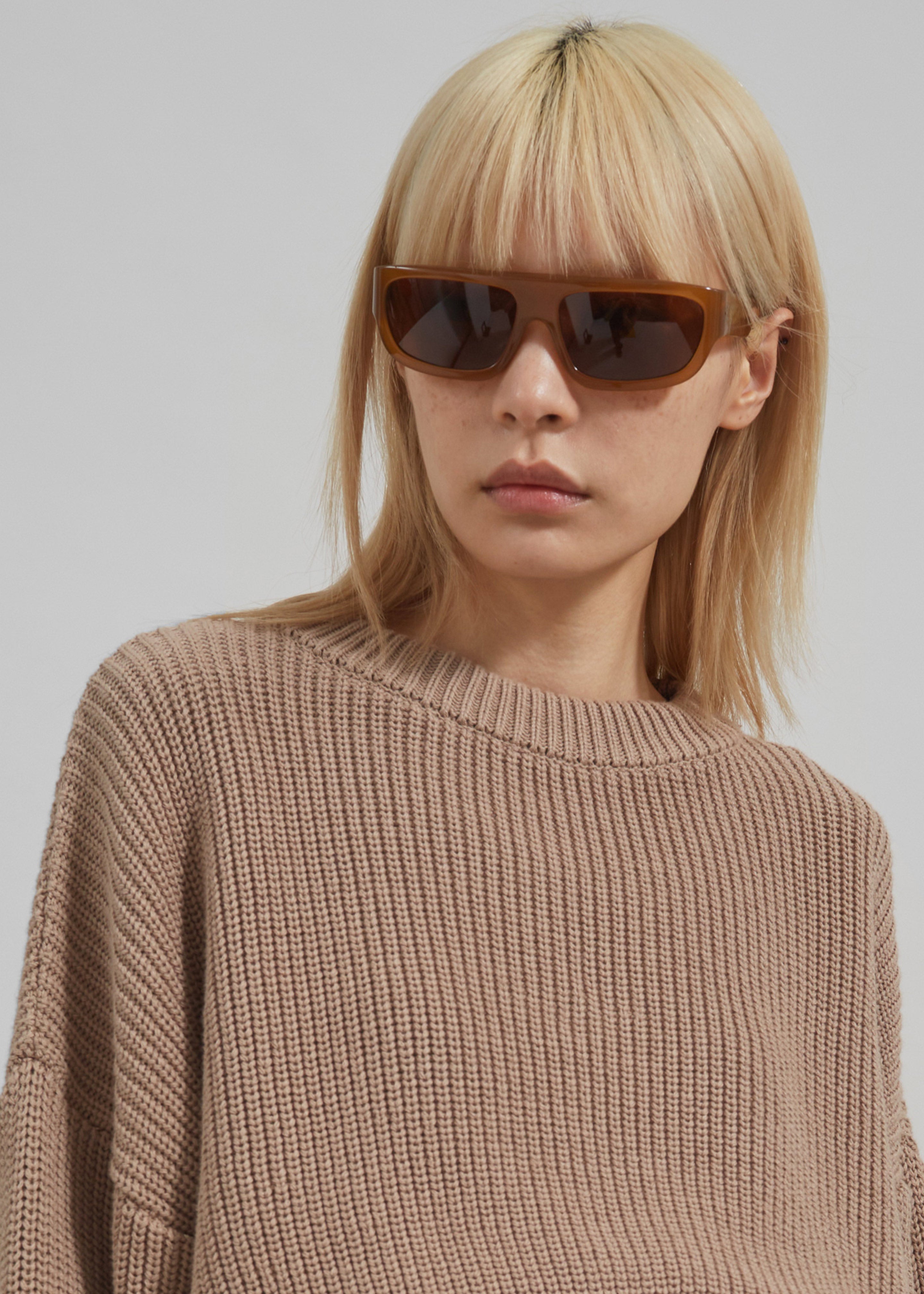 Teague Cropped Sweater - Beige - 5