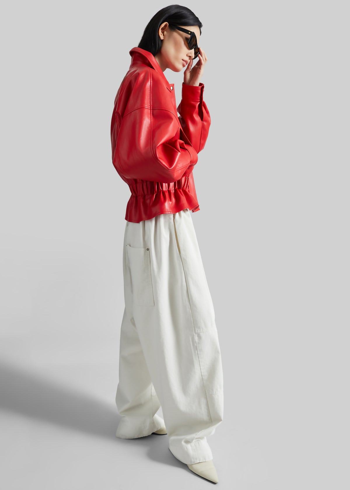 Teano Belted Curved Pants - Off White - 4