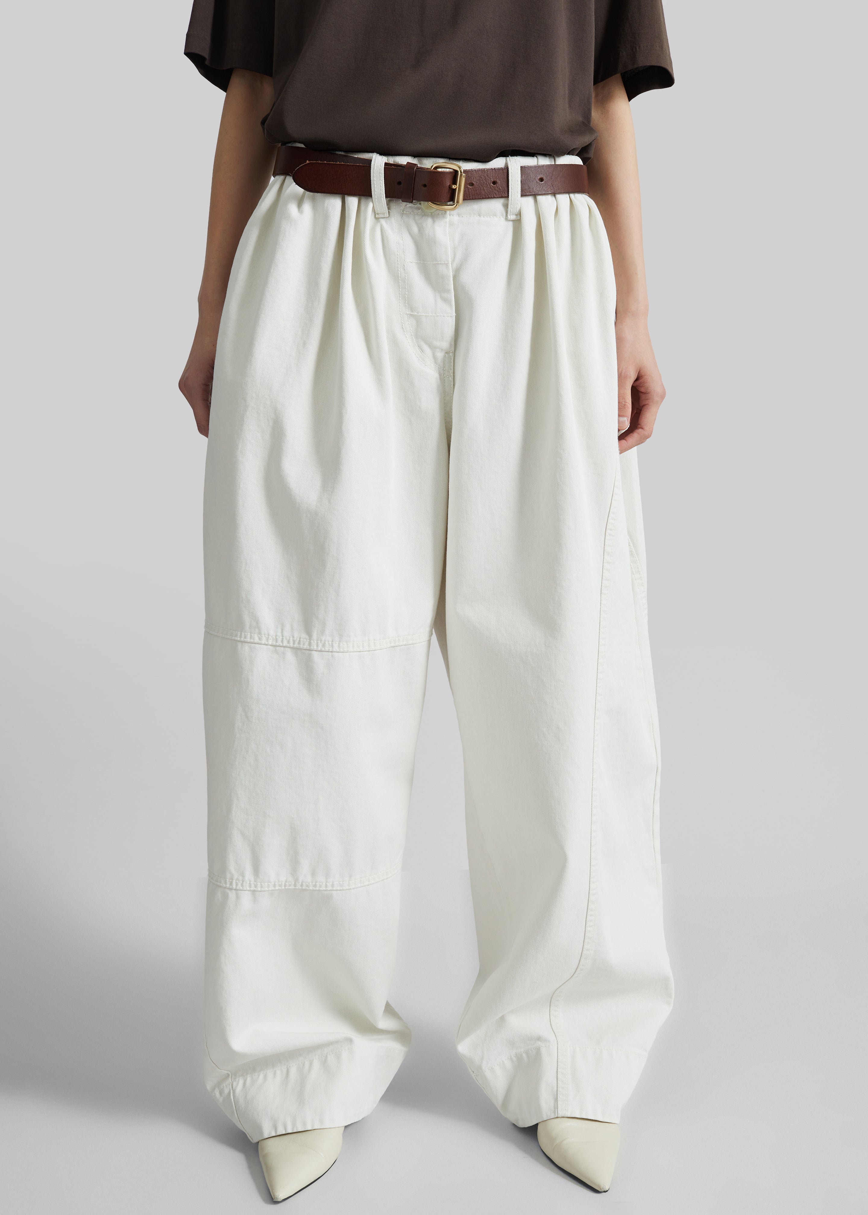 Teano Curved Pants - Off White – The Frankie Shop