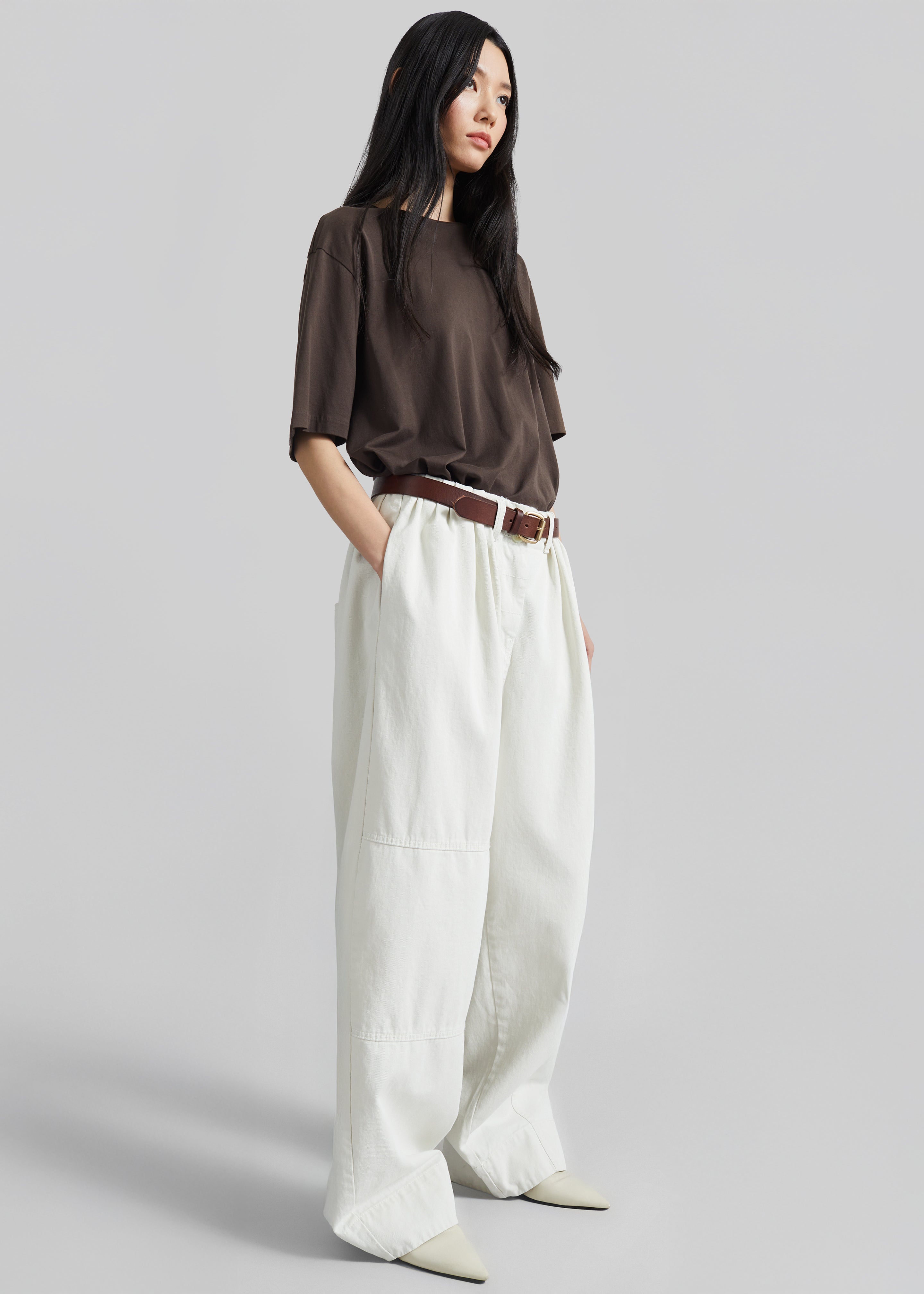 Teano Curved Pants - Off White – The Frankie Shop