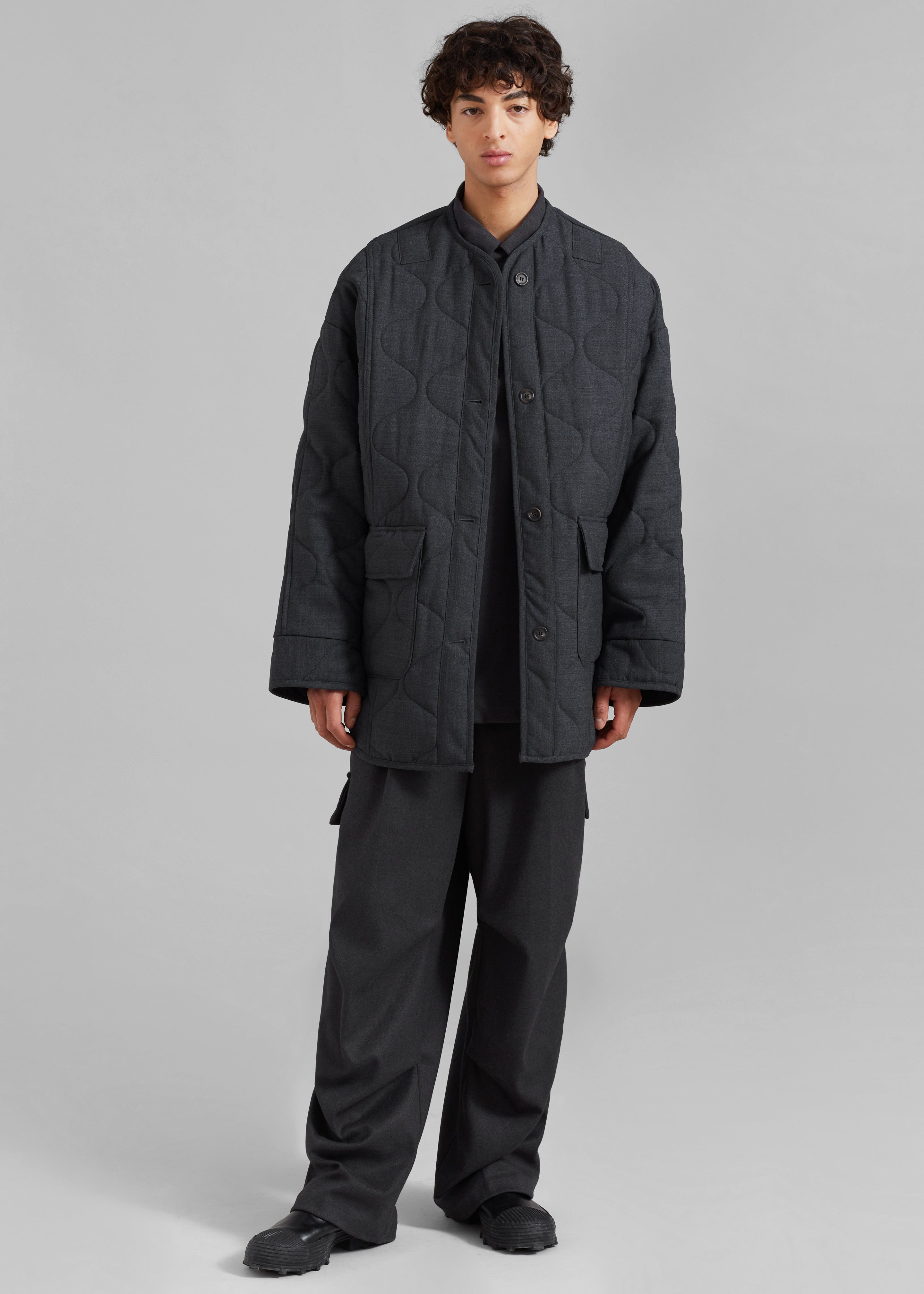 Ted Quilted Jacket - Charcoal